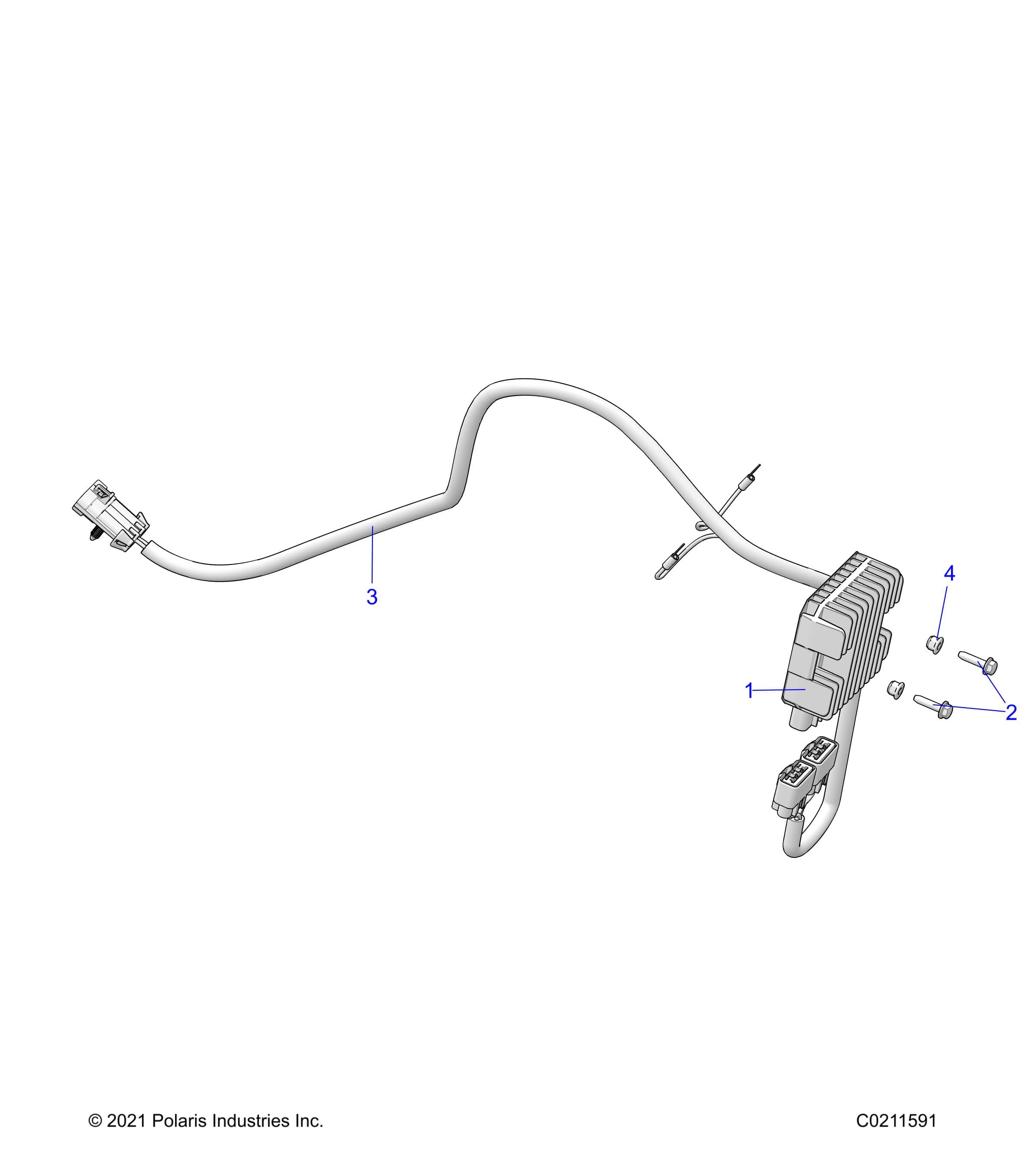 2026 SPORTSMAN TOURING 850 48" R02 - A26SYE85AL β ELECTRICAL, VOLTAGE REGULATOR AND MOUNTING - A26SYE85AL (C0211591) diagram