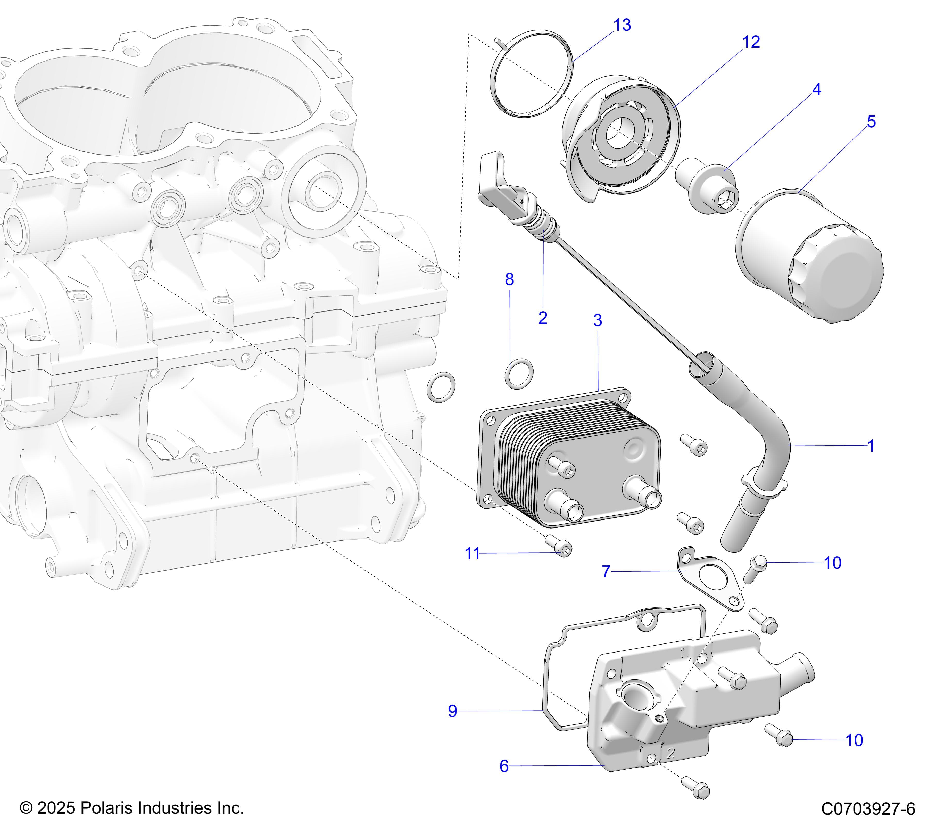 2026 GENERAL 1000 PREMIUM β ENGINE, DIPSTICK AND OIL FILTER diagram