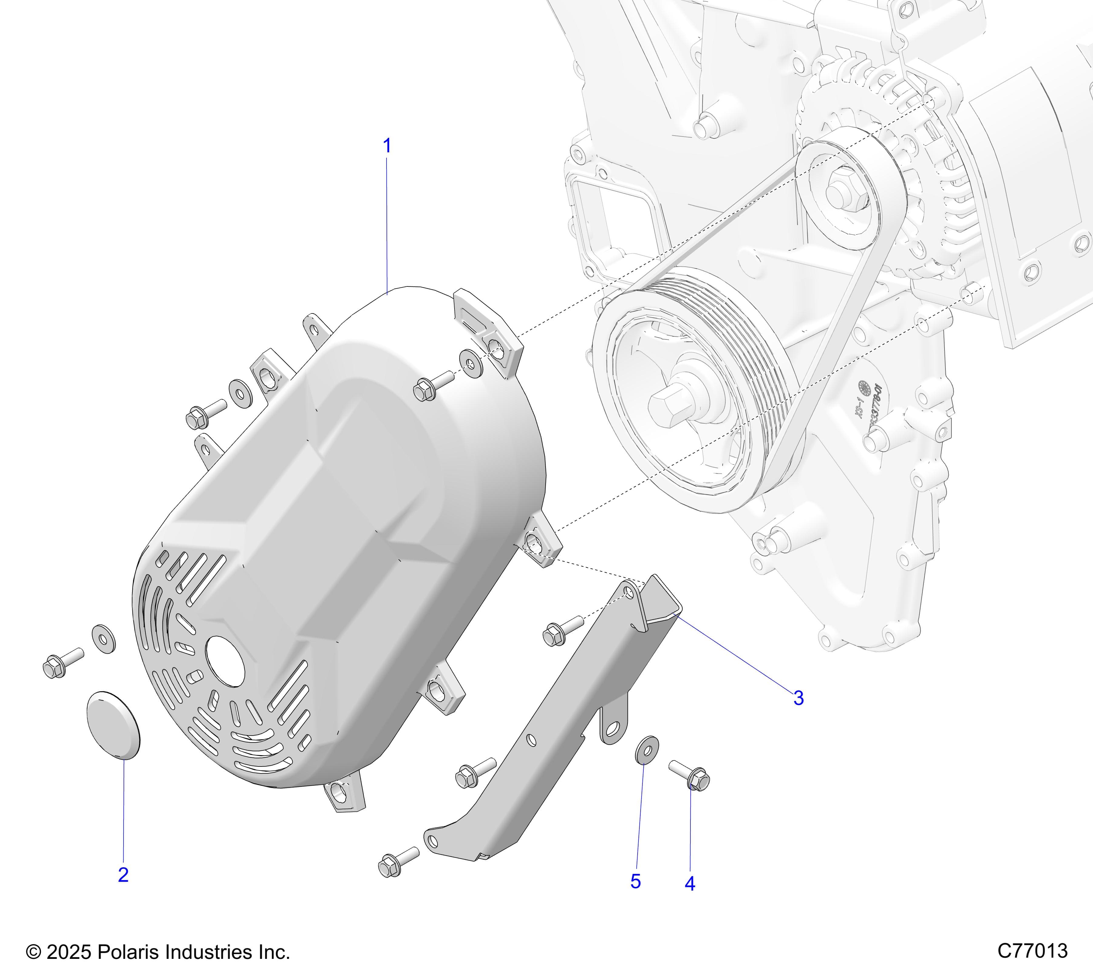 2026 RZR PRO R RACE H.O. β ENGINE, BELT COVER & RELATED - Z26RRL2KAL (C77013) diagram