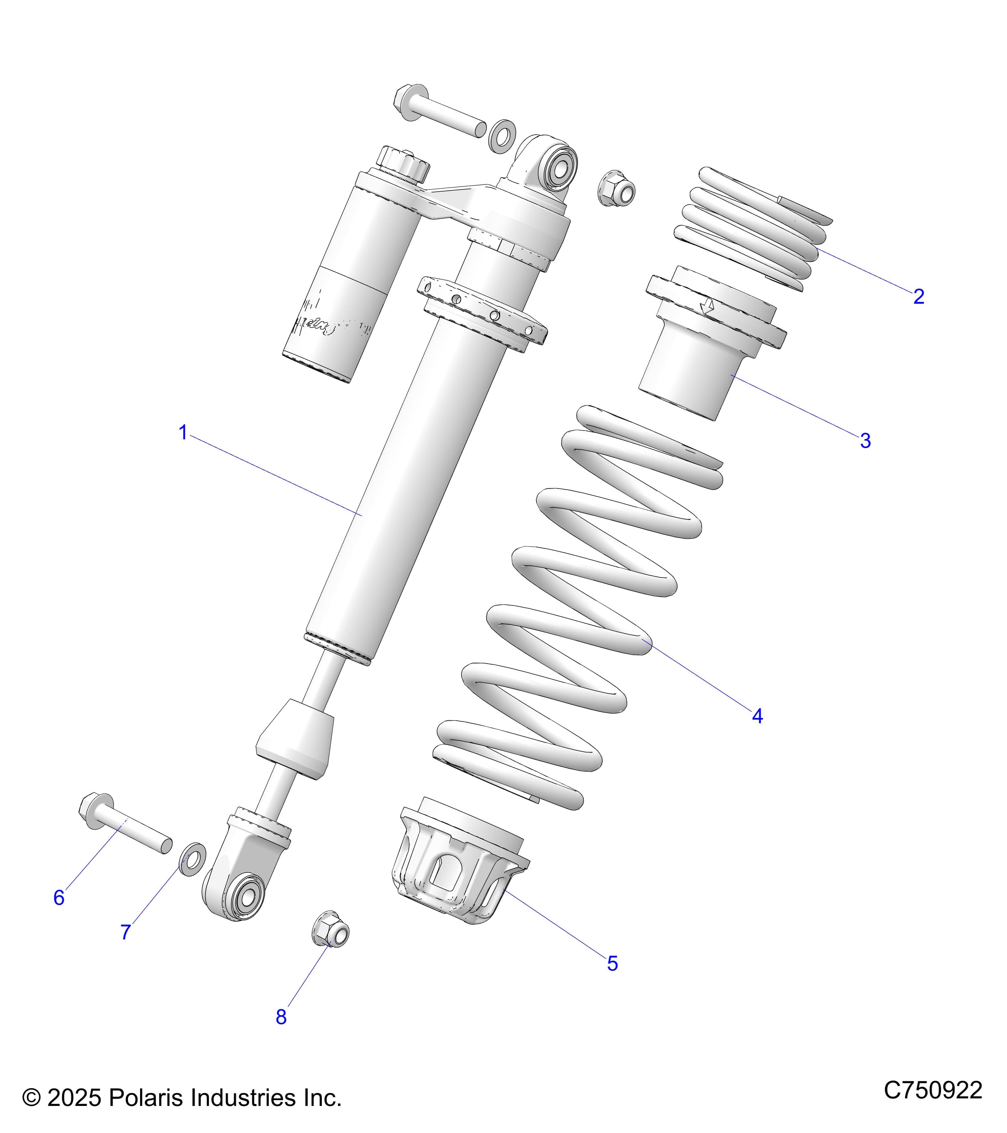 2026 RZR XP 4 1000 ULTIMATE β SUSPENSION, FRONT SHOCK MOUNTING - Z26NMT99A4/B4/A6 (C750922) diagram