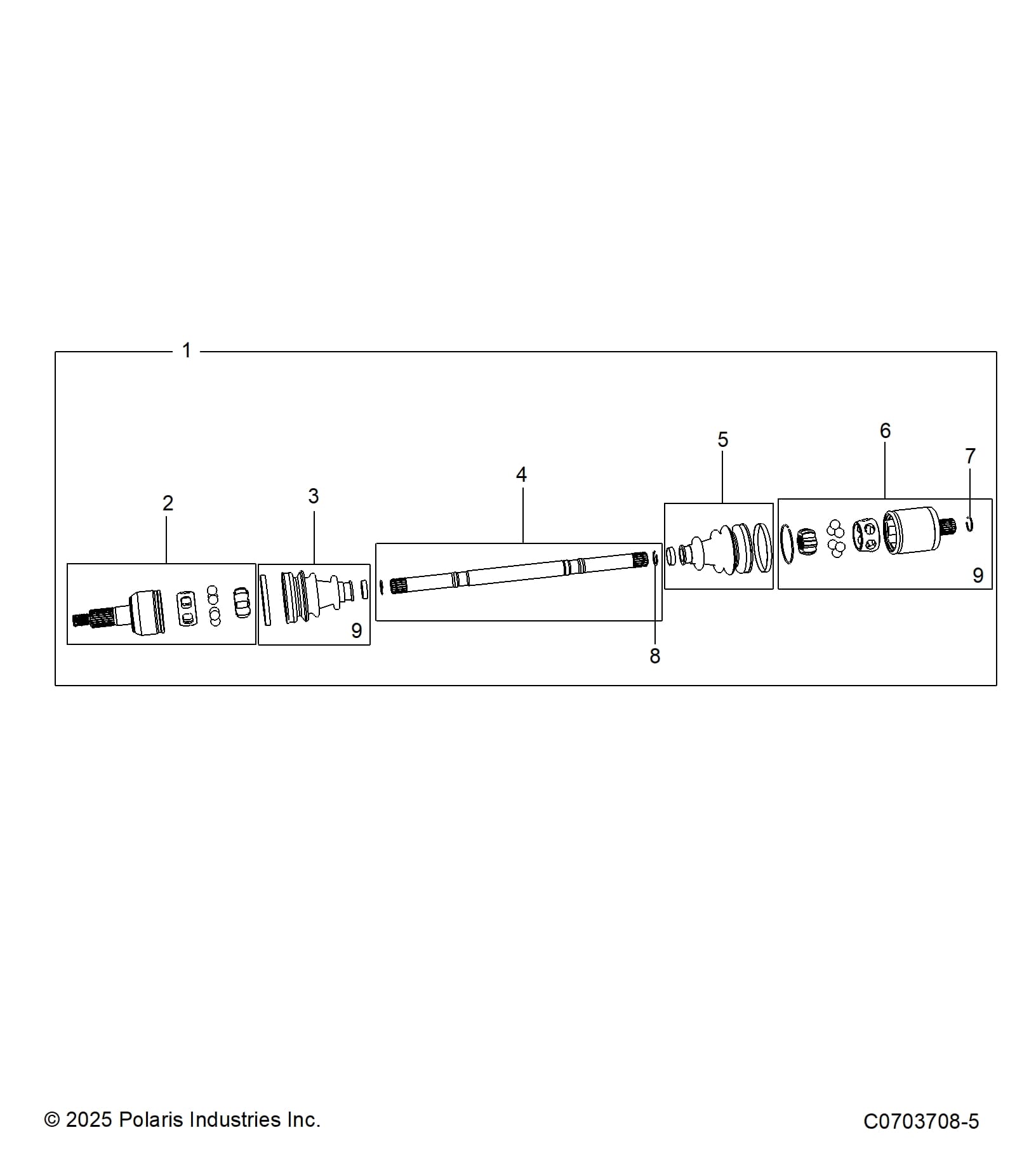 2026 GENERAL XP4 1000 PREMIUM β DRIVE TRAIN, REAR HALF SHAFT diagram