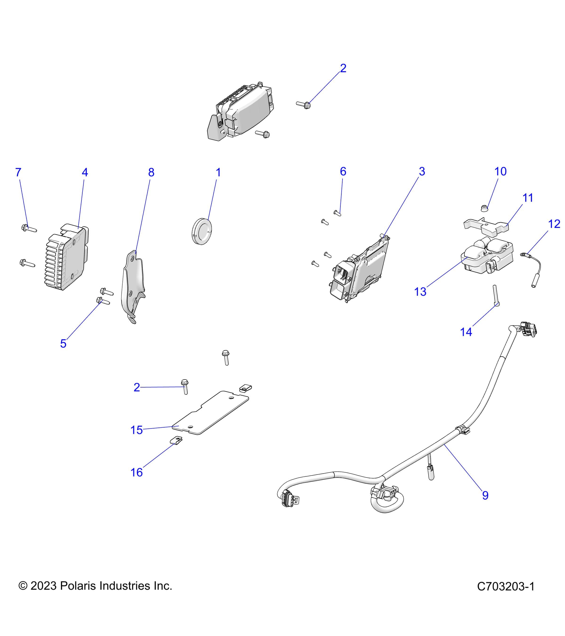 2026 RZR 900 TRAIL SPORT β ELECTRICAL, HARNESS COMPONENTS AND RELATED - Z26A5E87A5 (C703203) diagram