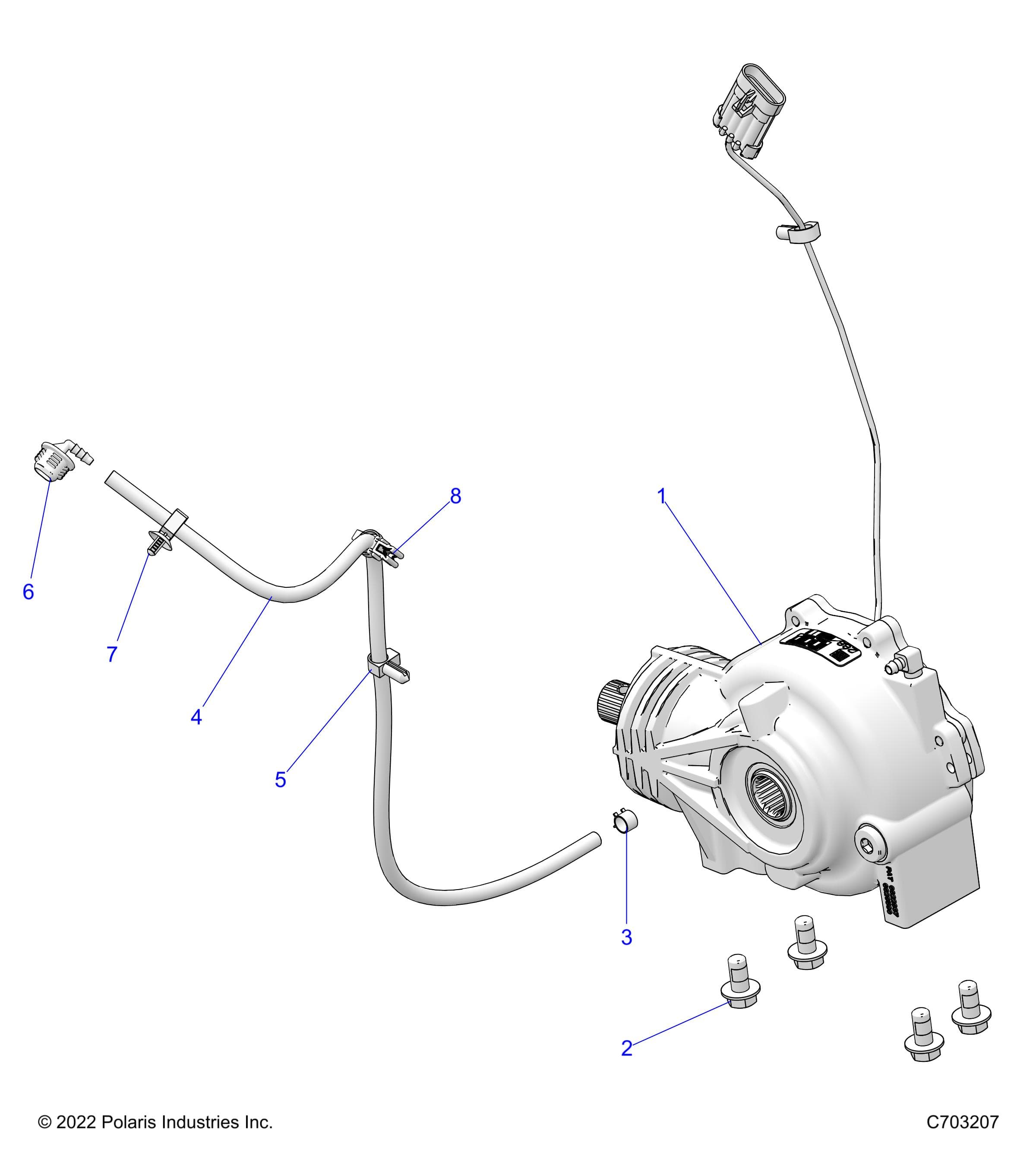 2026 RZR 900 TRAIL ULTIMATE β DRIVE TRAIN, FRONT GEARCASE MOUNTING - Z26A5F87A6 (C703207) diagram