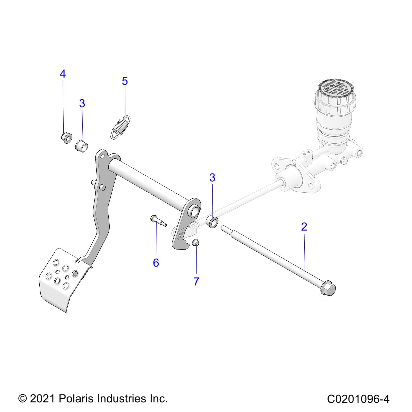 2026 RZR 200 AU β BRAKES, PEDAL AND MASTER CYLINDER MOUNTING - Z26HCA18D4 (C0201096-4) diagram