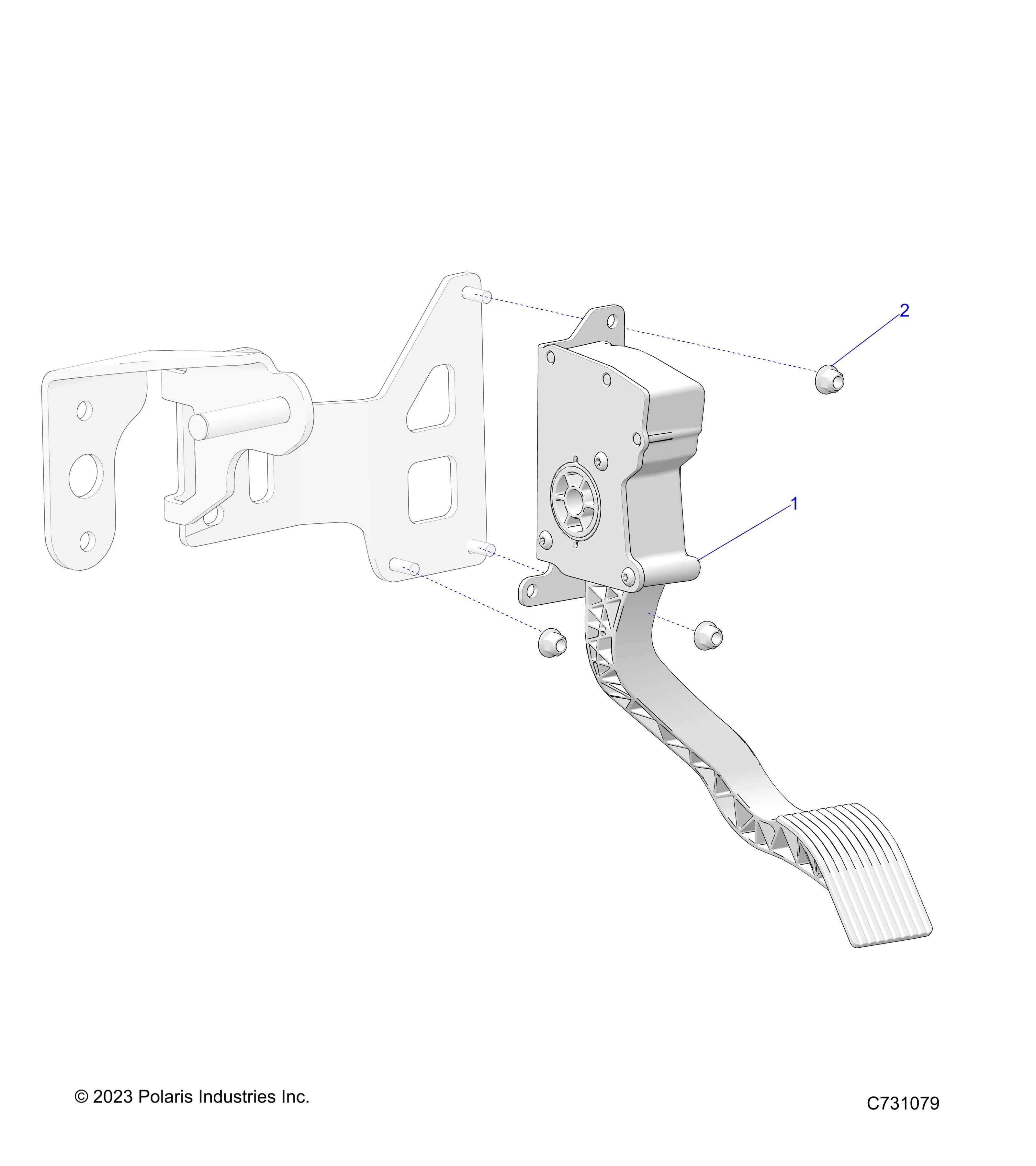 2026 RANGER 1000 XP CREW NSTR ULTIMATE TRAIL BOSS β ENGINE, THROTTLE PEDAL - R26RSV99AK (C731079) diagram