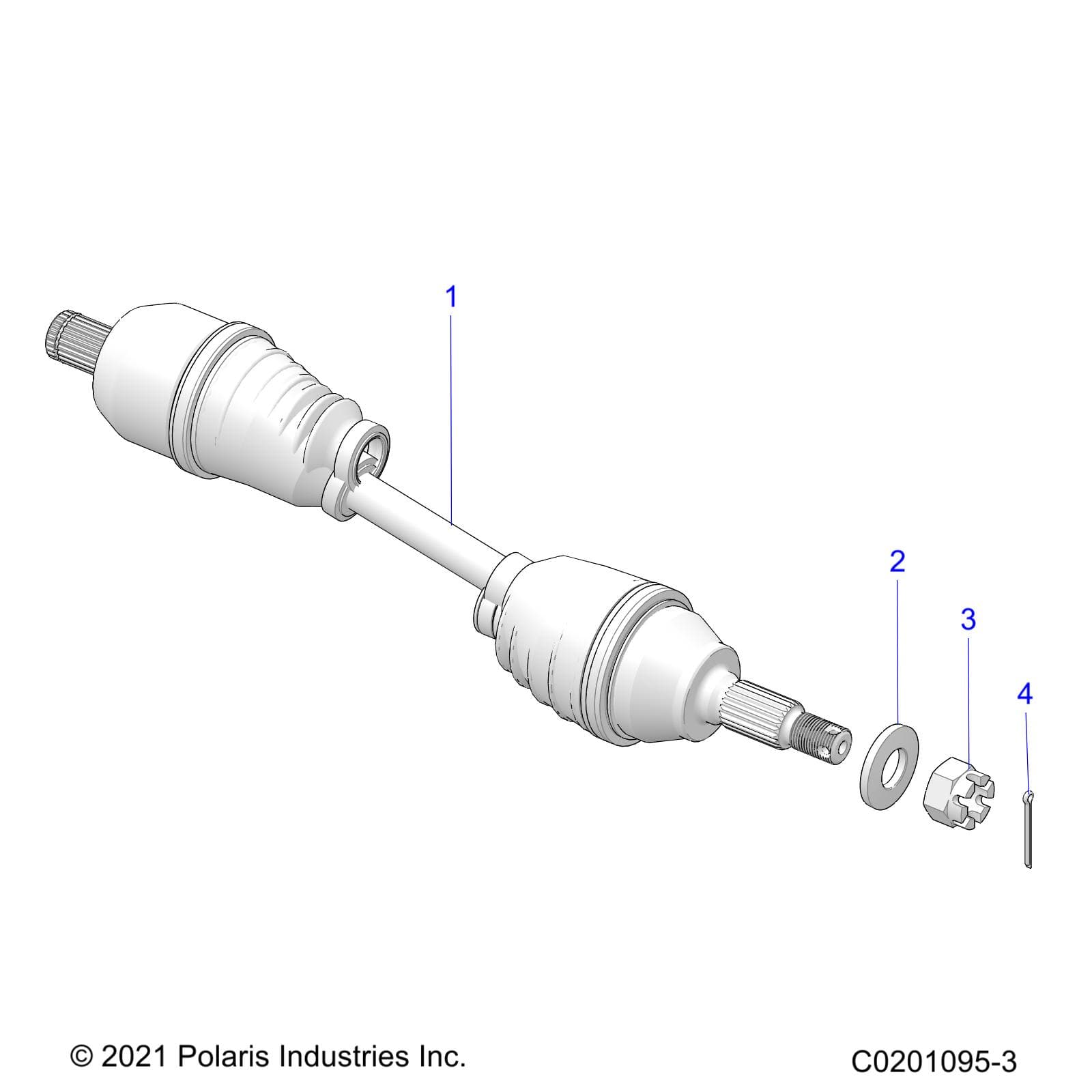 2026 RZR 200 AU β DRIVE TRAIN, HALF SHAFT, REAR - Z26HCA18D4 (C0201095-3) diagram