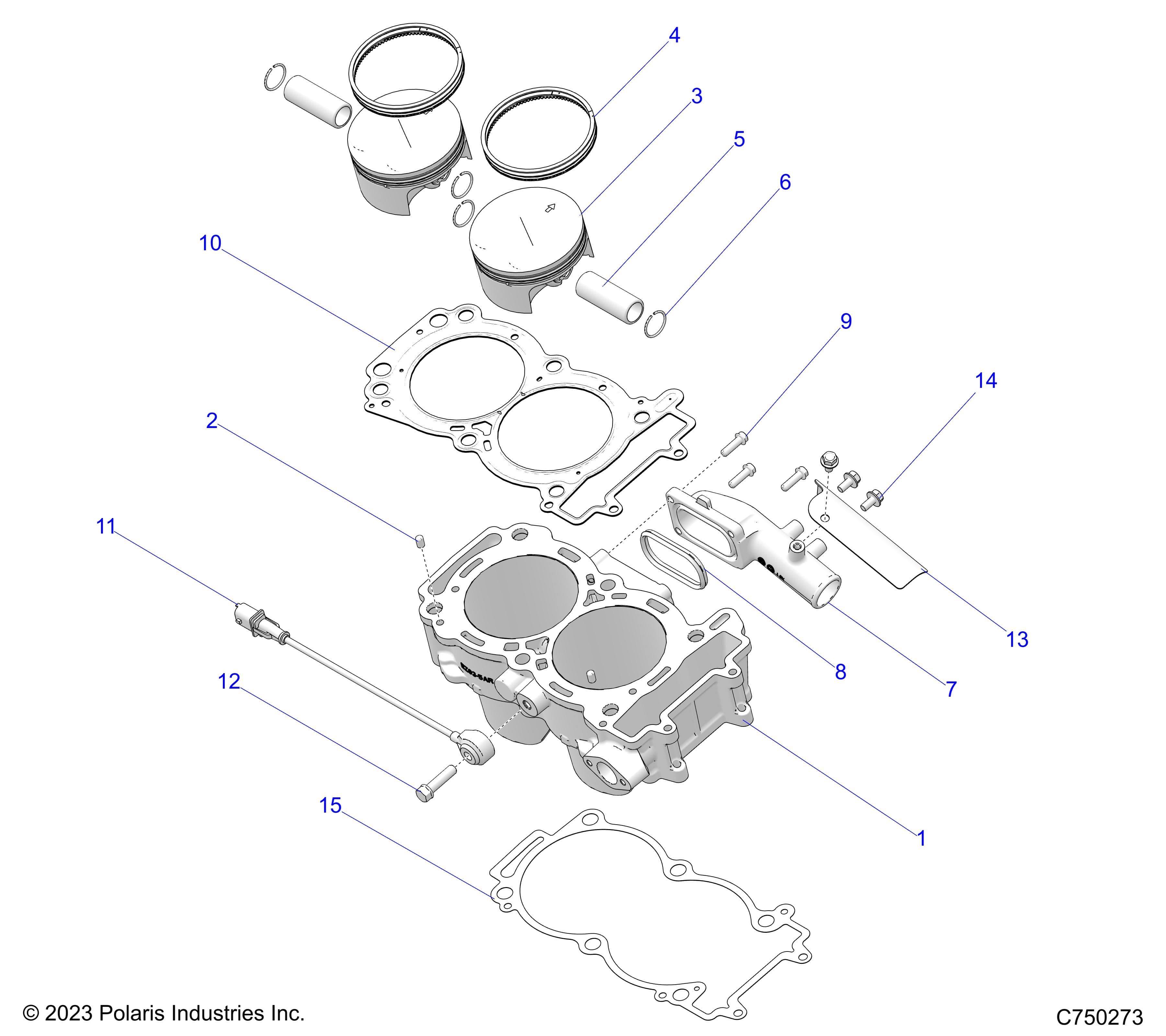 2026 RZR PRO S4 SPORT β ENGINE, CYLINDER AND PISTON - Z26S4E92A4/B4/A6/B6 (C750273) diagram