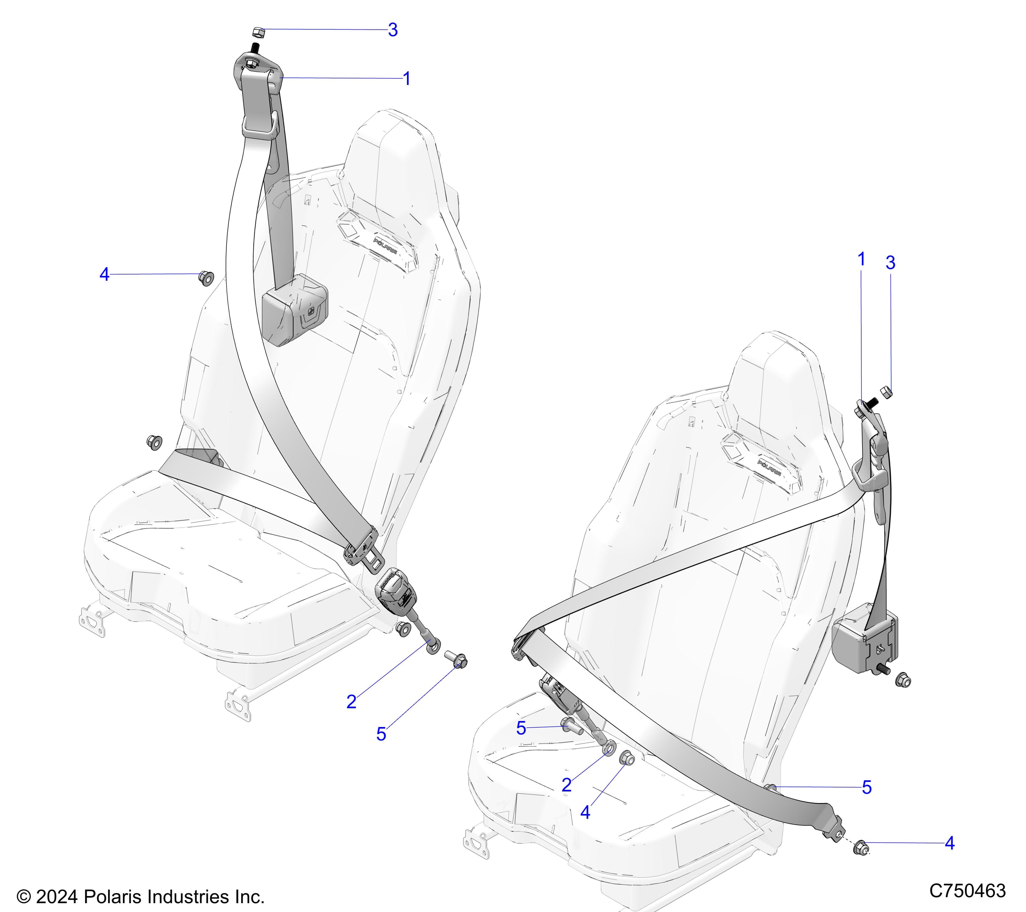 2026 RZR PRO XP 4 SPORT β BODY, SEAT BELT MOUNTING, REAR - Z26X4E92A4/B4/A6/B6 (C750463) diagram