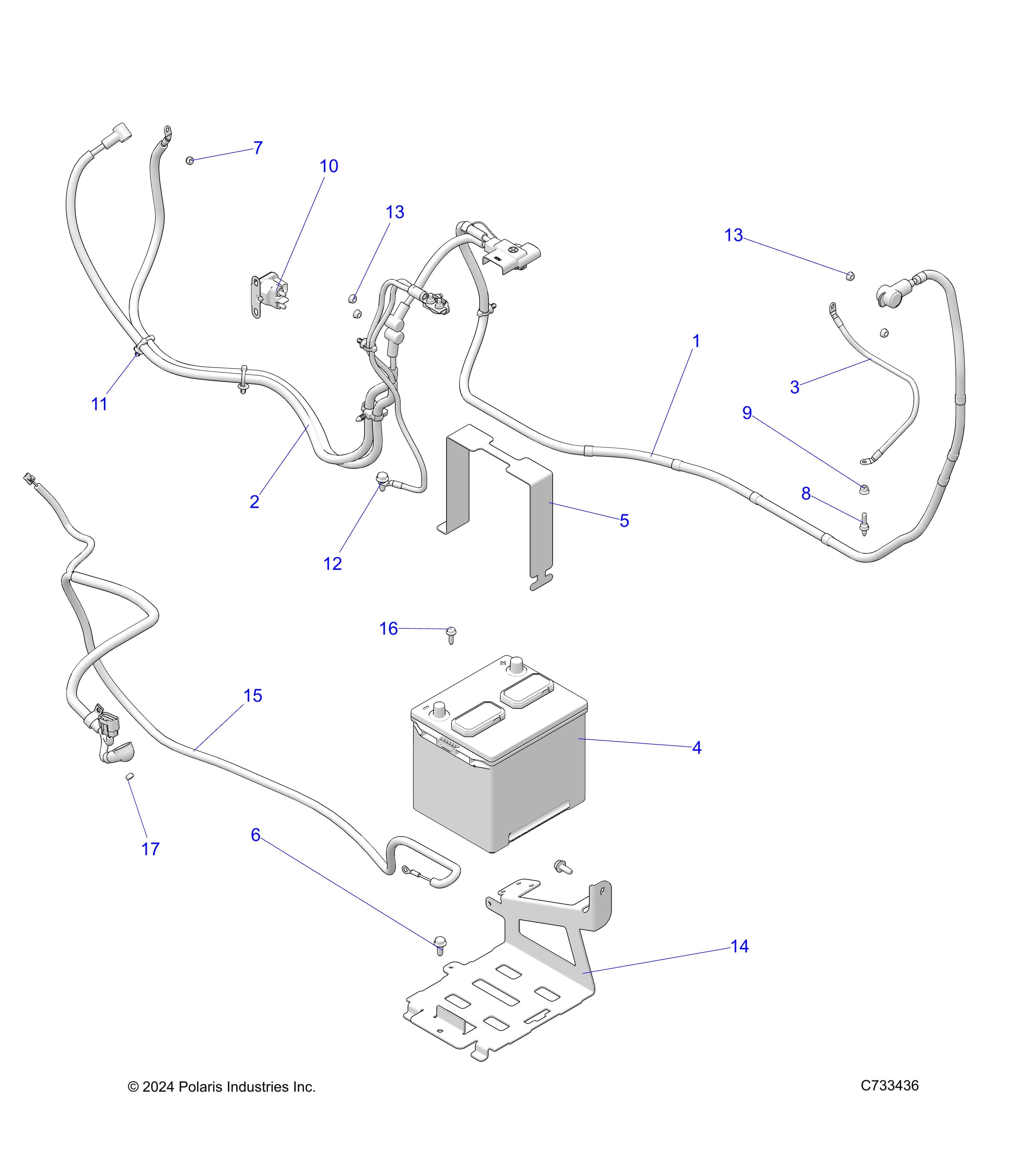 2026 RANGER 1000 XP CREW NSTR ULTIMATE TRAIL BOSS β ELECTRICAL, BATTERY - R26RSV99AK (C700968-1) diagram