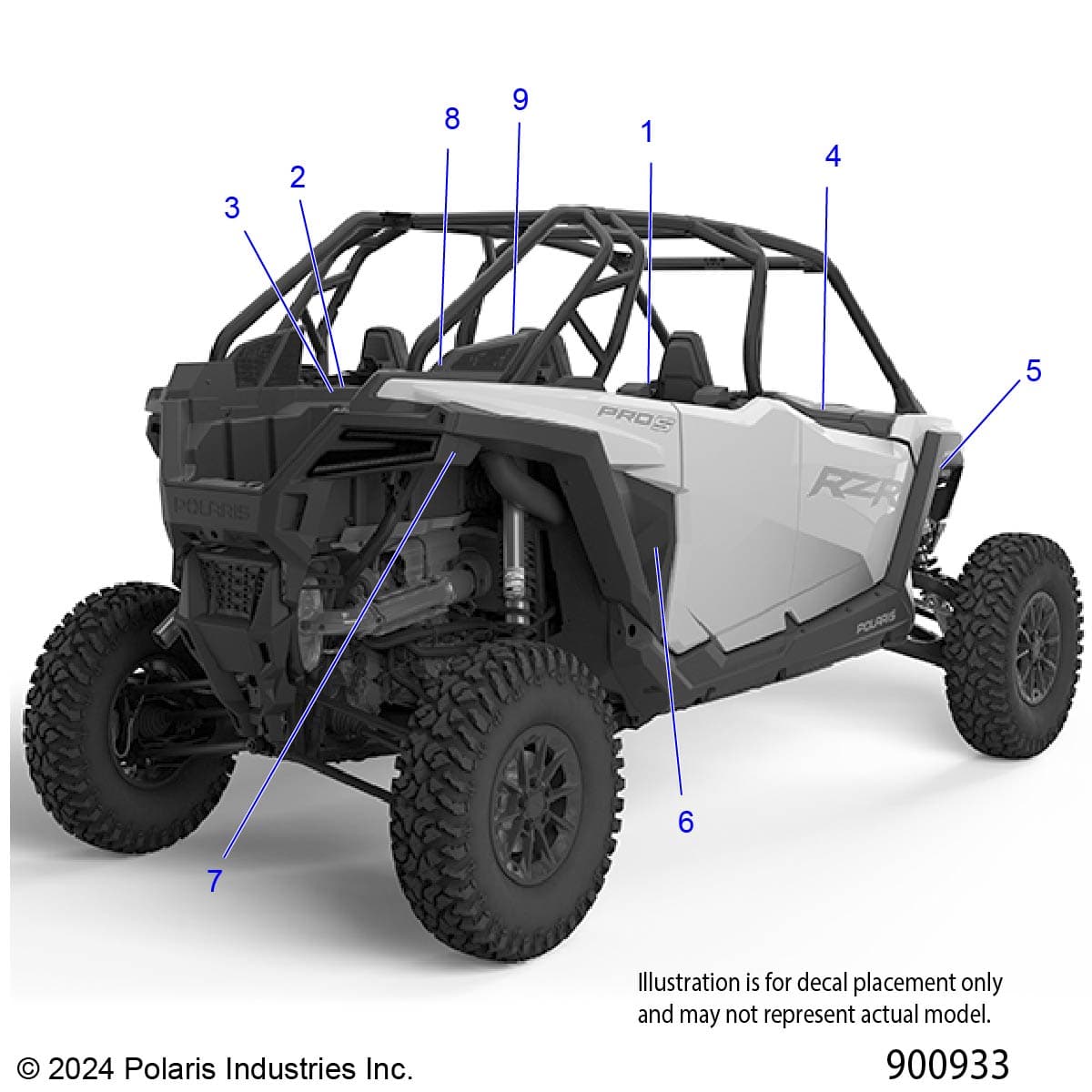 2026 RZR PRO S4 SPORT β BODY, DECALS STANDARD - Z26S4E92A4/B4/A6/B6 (900930) diagram