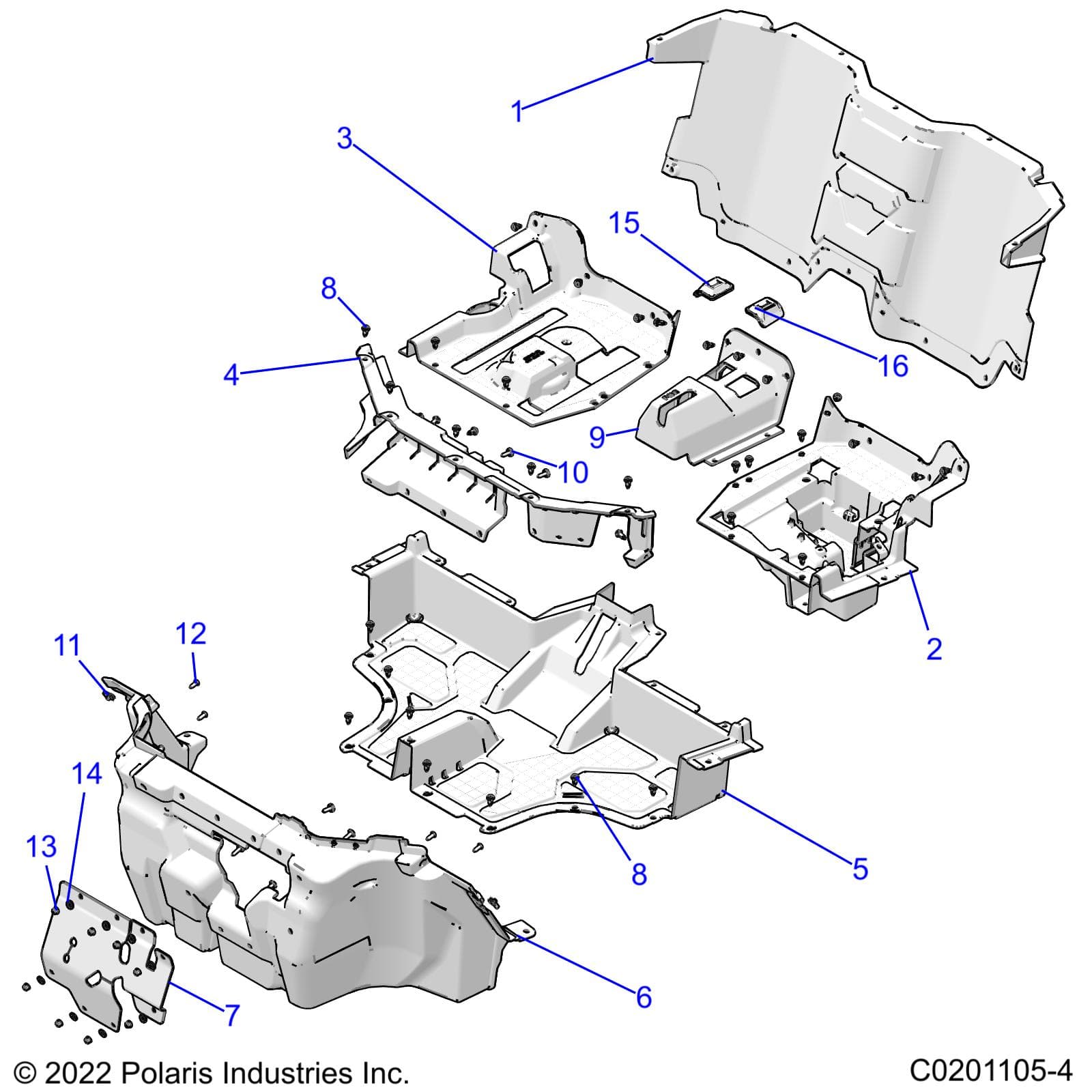 2026 RZR 200 AU β BODY, FLOOR - Z26HCA18D4 (C0201105-4) diagram