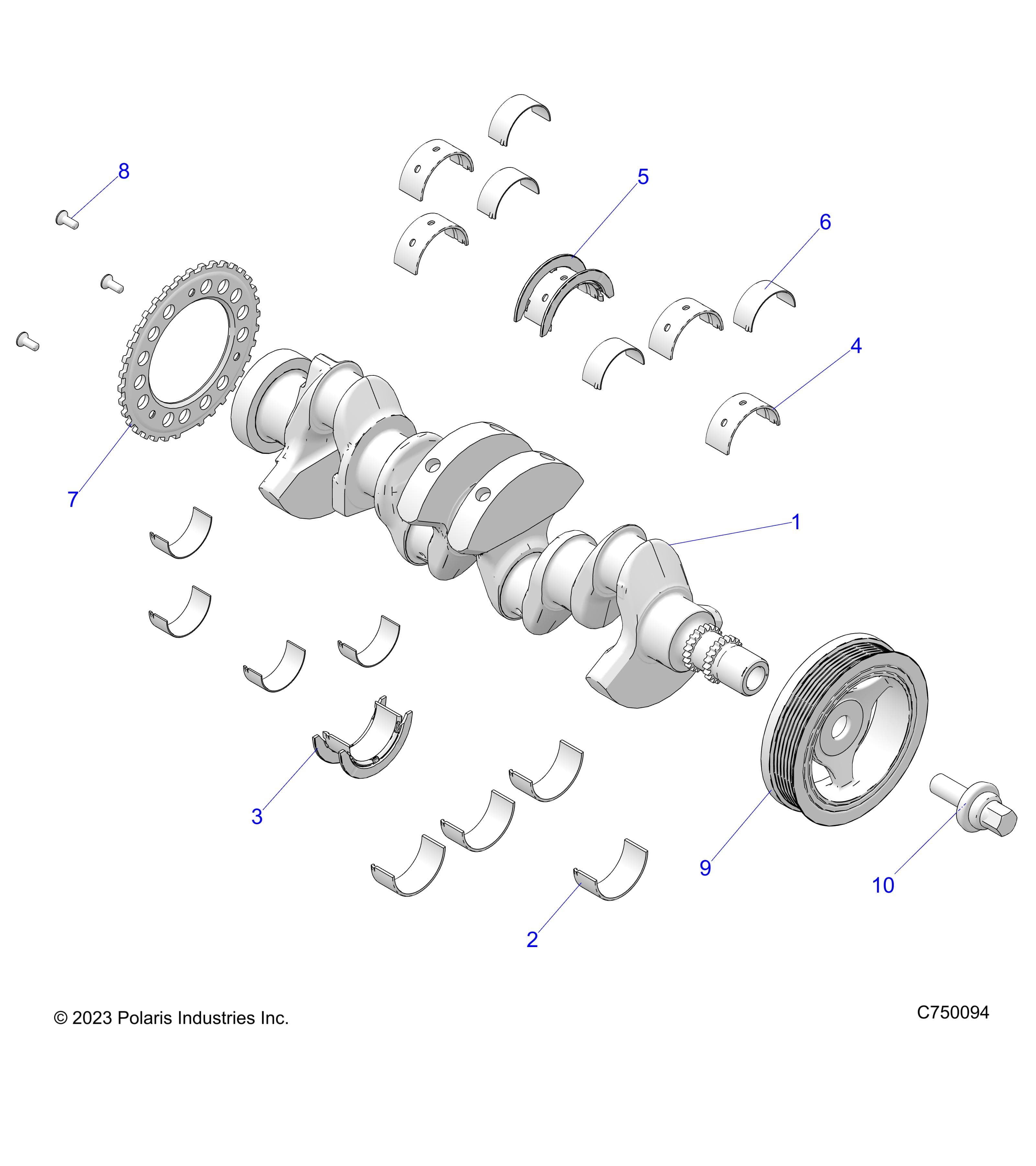 2026 RZR PRO R LE β ENGINE, CRANKSHAFT AND BEARINGS - Z26RPP2KBL (C750094) diagram
