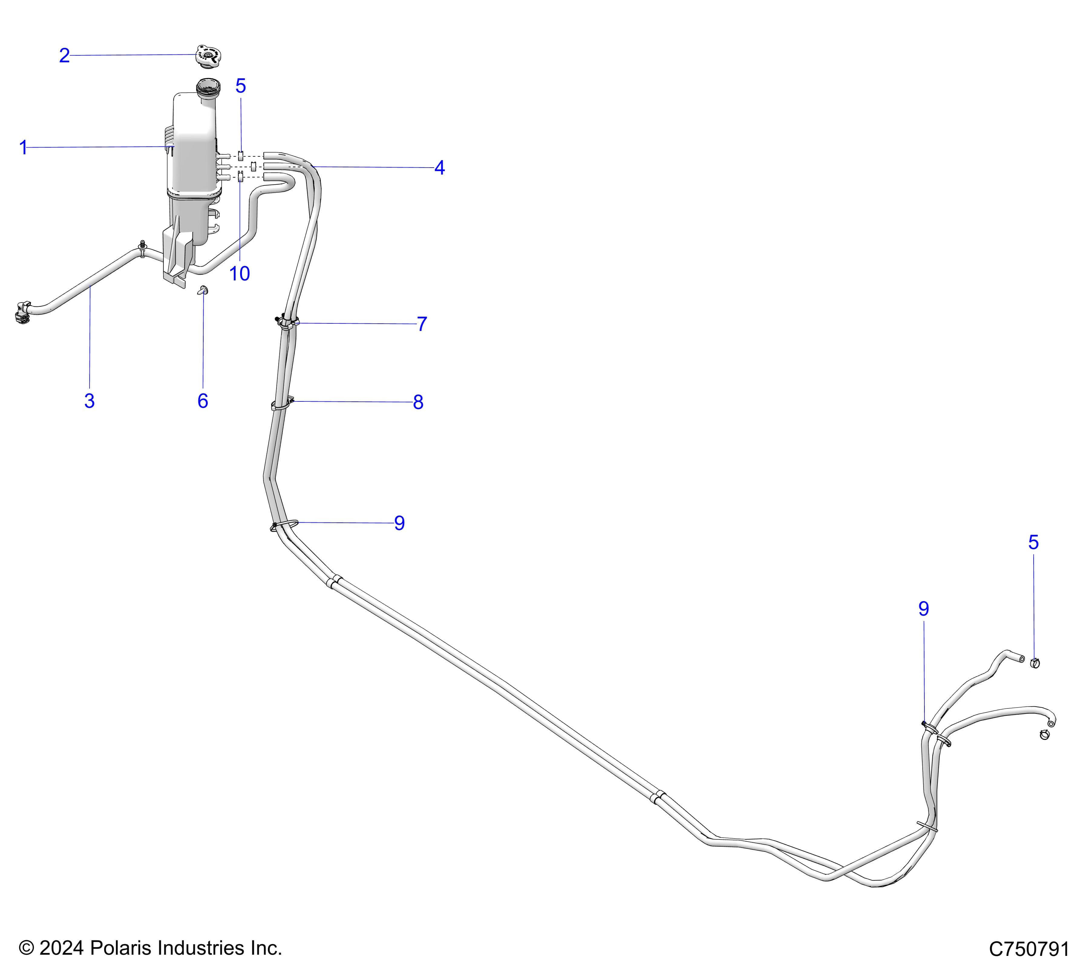 2026 RZR PRO XP SPORT β ENGINE, COOLING, SURGE TANK & HOSES - Z26XPE92A4/B4/A6/B6 (C750791) diagram