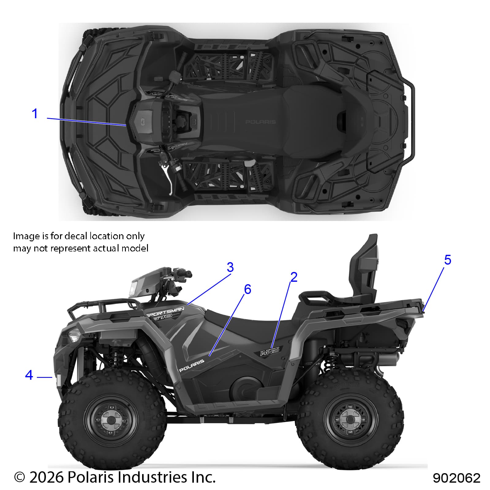 2026 SPORTSMAN TOURING 570 β BODY, DECALS, GRAPHIC - A26SDA57A7 (902062) diagram