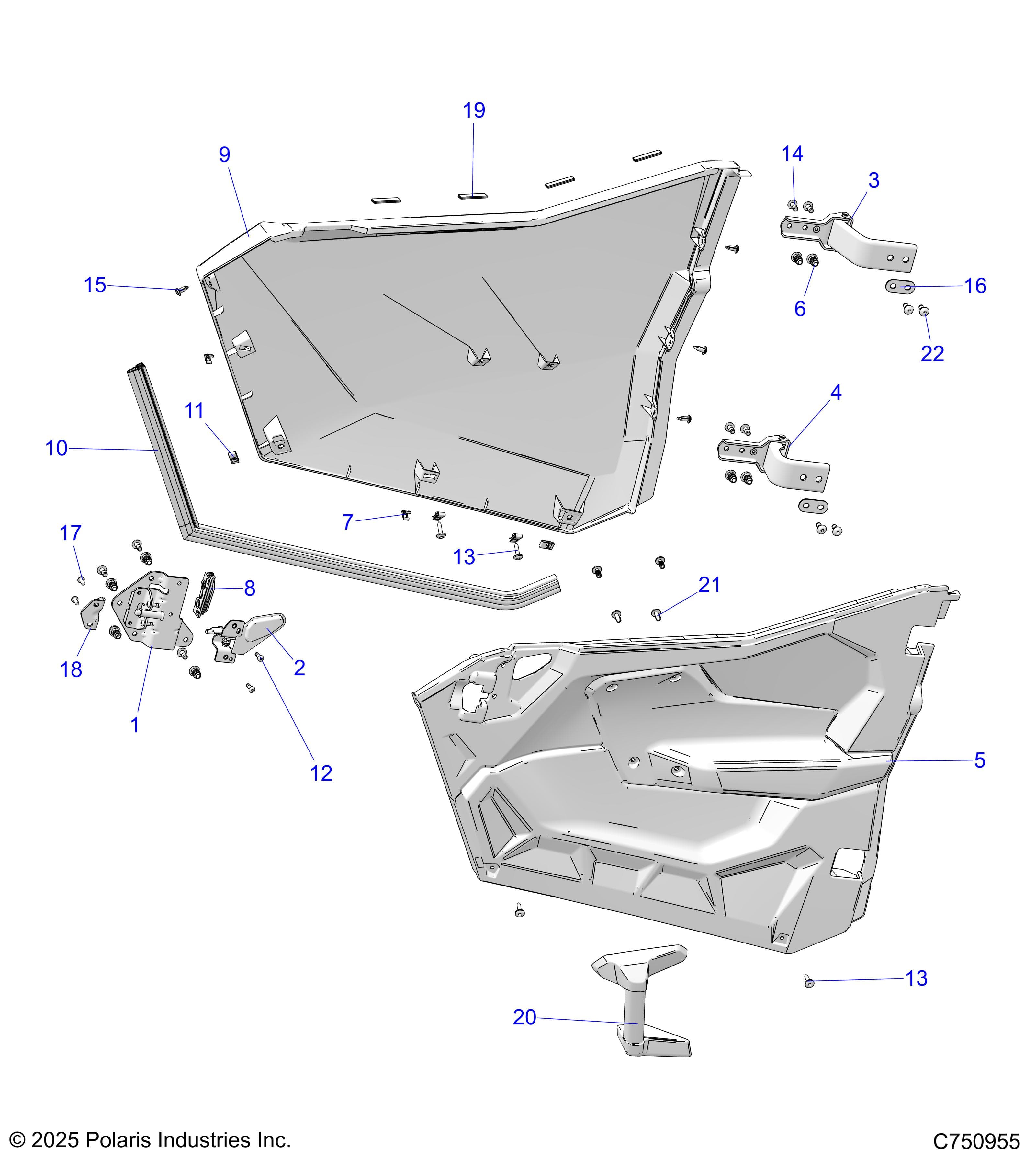 2026 RZR PRO S SPORT β BODY, DOORS - Z26SPE92A4/B4/A6/B6 (C750955) diagram