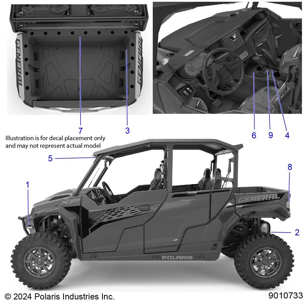 2026 GENERAL XP4 1000 SPORT β BODY, DECALS, WARNING diagram