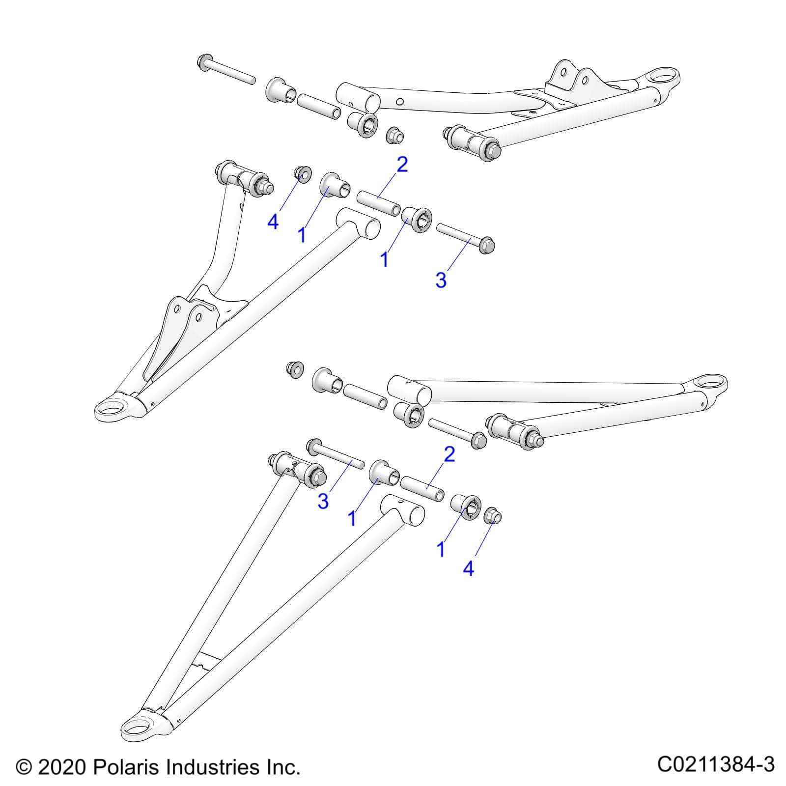 2026 SCRAMBLER 850 48" R02 - A26SVA85A4 β SUSPENSION, FRONT A-ARM MOUNTING - A26SVA85A4 (C0211384-3) diagram