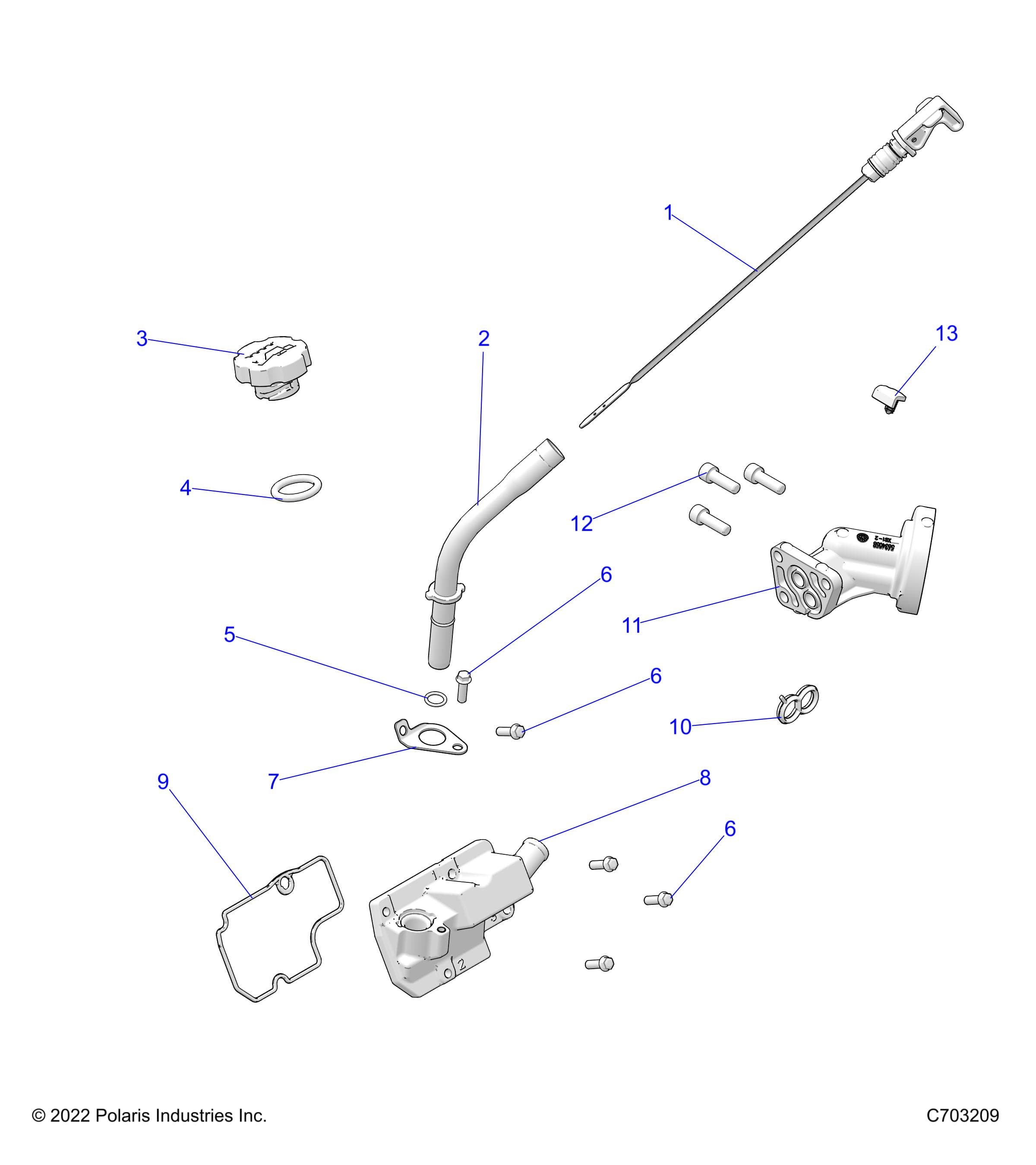 2026 RZR 900 TRAIL S SPORT β ENGINE, OIL DIPSTICK and BREATHER - Z26ASE87A5 (C703209) diagram