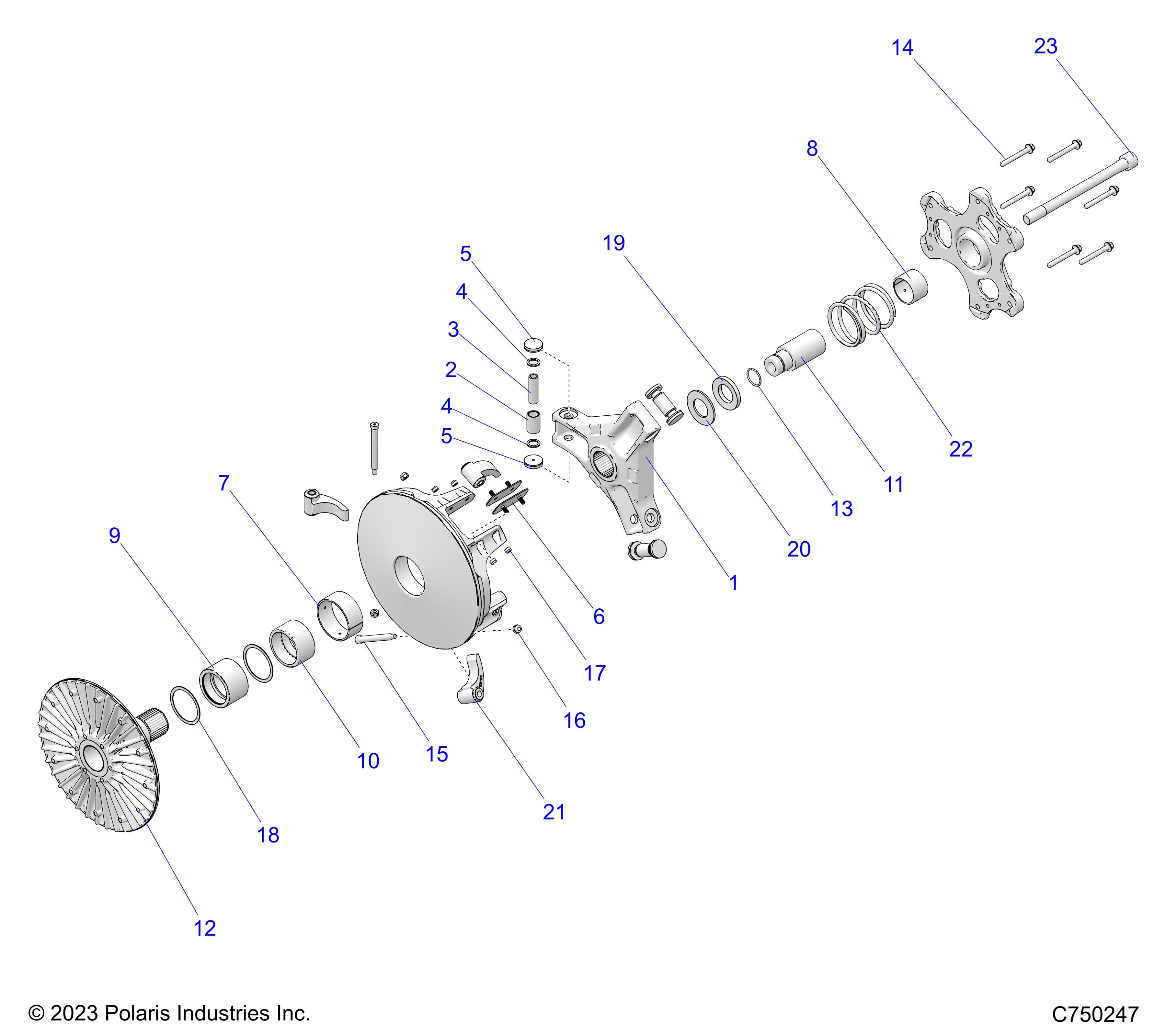 2026 RZR PRO XP 4 SPORT β DRIVE TRAIN, PRIMARY CLUTCH - Z26X4E92A4/B4/A6/B6 (C750247) diagram