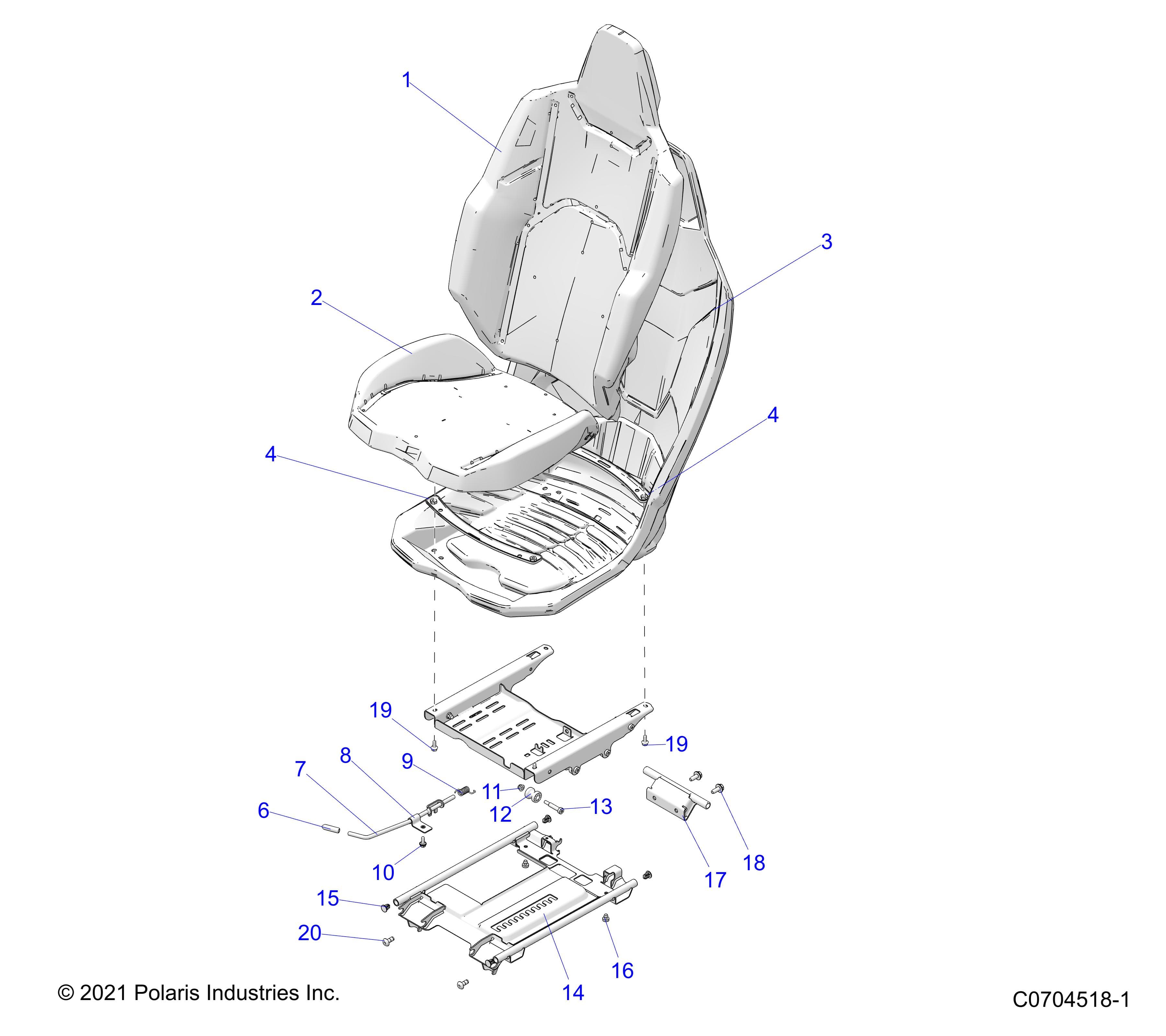 2026 POLARIS XPEDITION ADV NORTHSTAR β BODY, SEAT ASM., DRIVER diagram