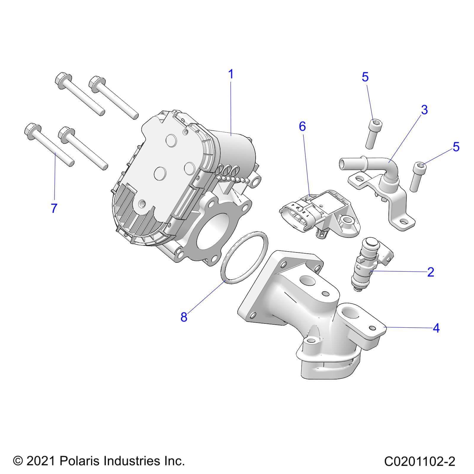 2026 RZR 200 EVAP β ENGINE, THROTTLE BODY and FUEL RAIL - Z26HCA18A4/A7/B4/B7 (0201102-2) diagram