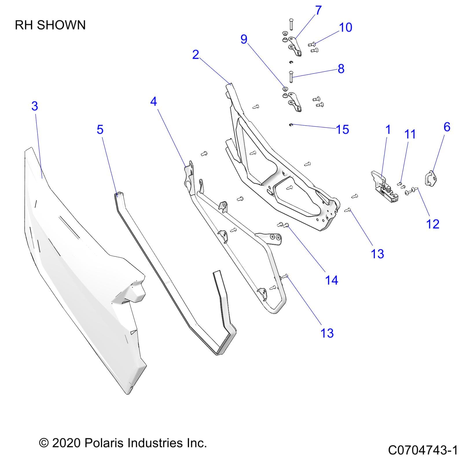 2026 RZR 900 TRAIL S SPORT β BODY, DOORS - Z26ASE87A5 (C0704743-1) diagram