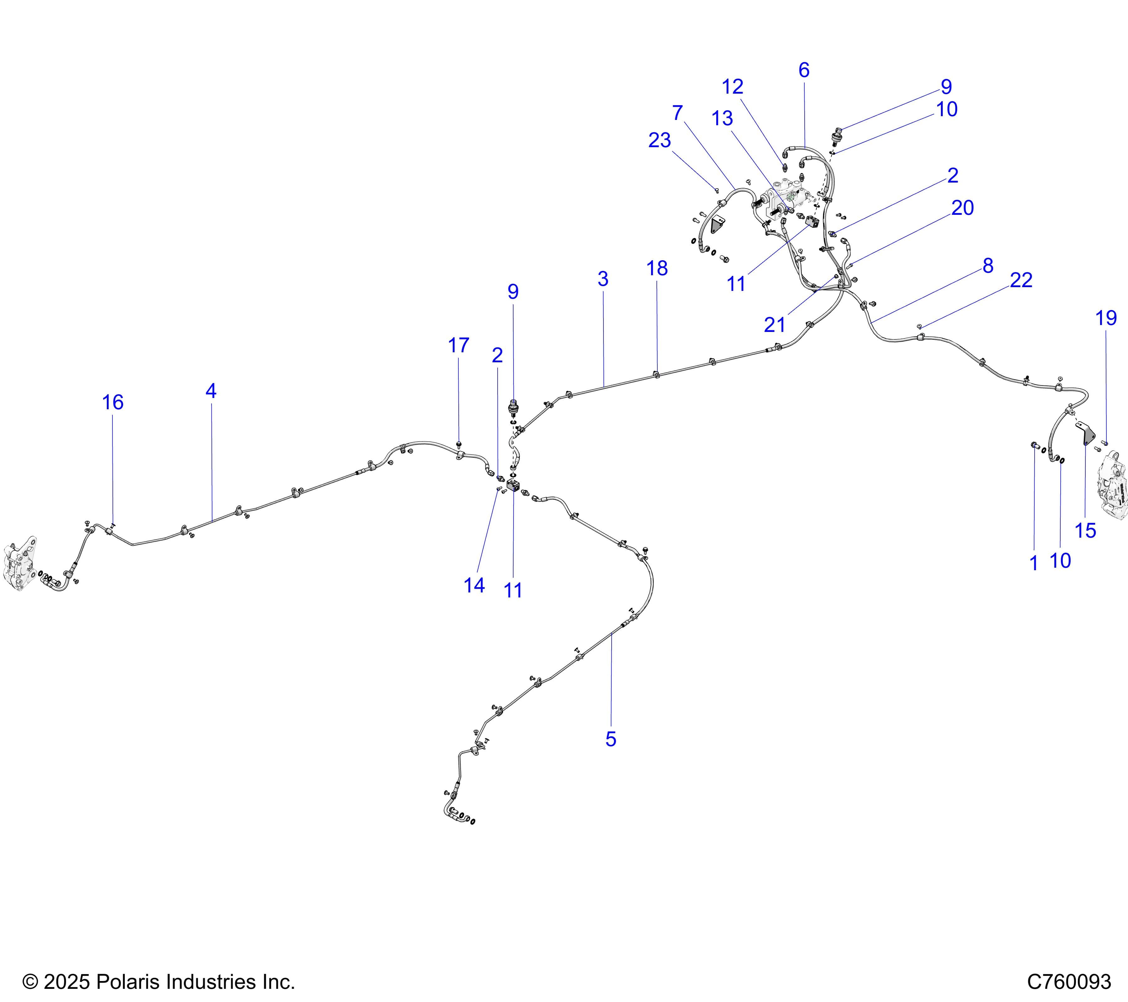 2026 RZR PRO R RACE β BRAKES, BRAKE LINES - Z26RRE2KAL (C760093) diagram