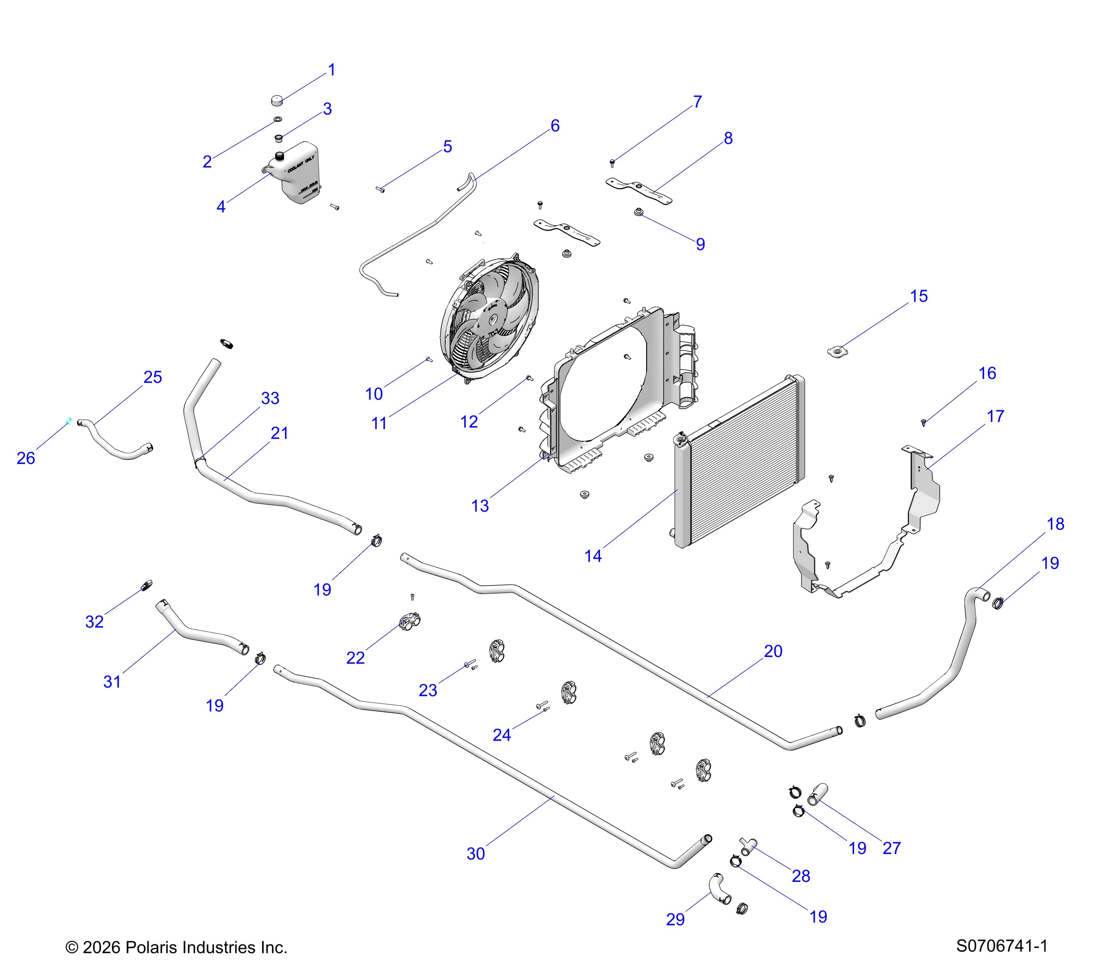 2026 RANGER 1000 XP CREW NSTR ULTIMATE TRAIL BOSS β ENGINE, COOLING SYSTEM diagram