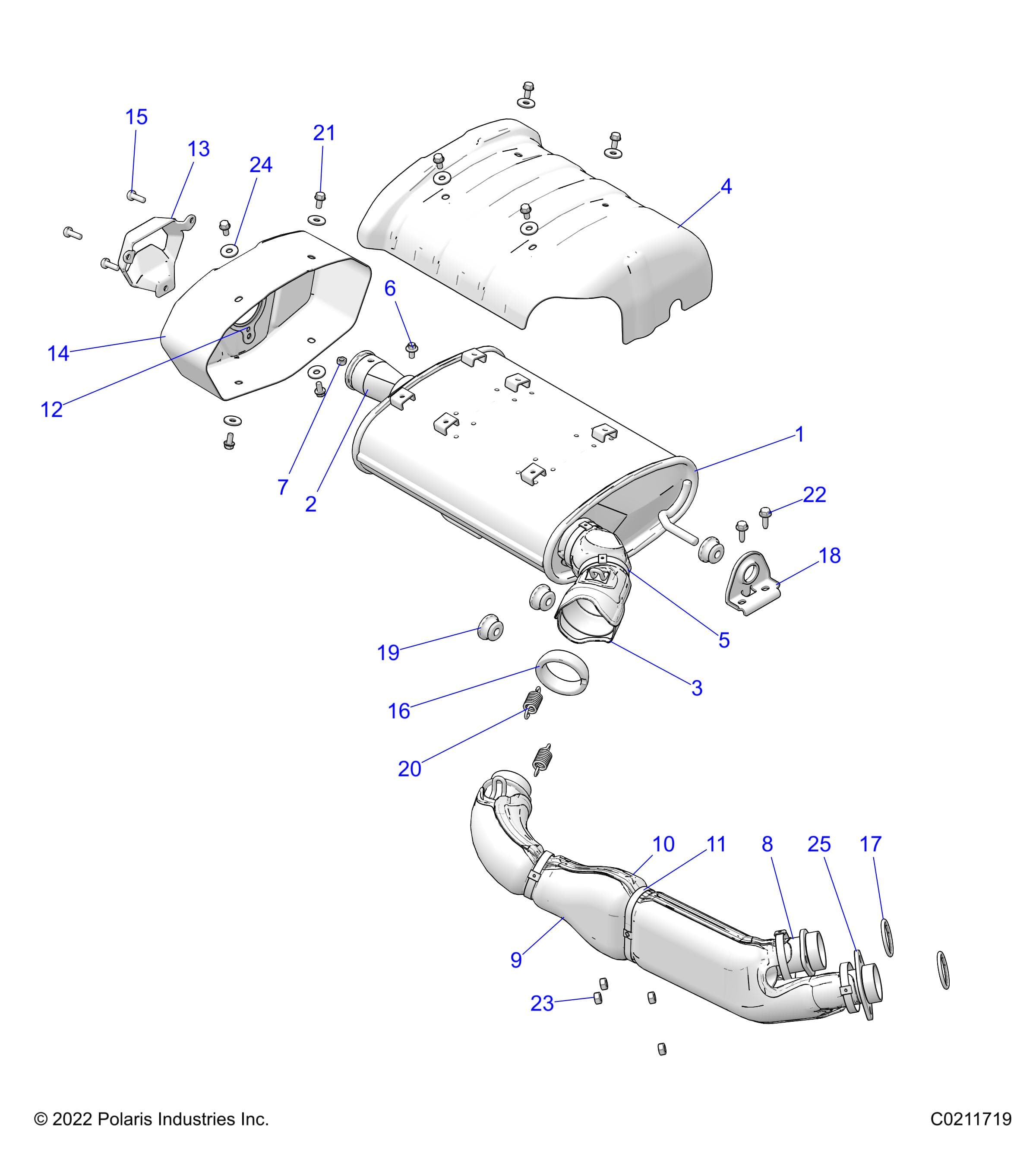 2026 SCRAMBLER XP 1000 S 49S R01 - A26SGE95AB β ENGINE, EXHAUST - A26SGE95AB (C0211719) diagram