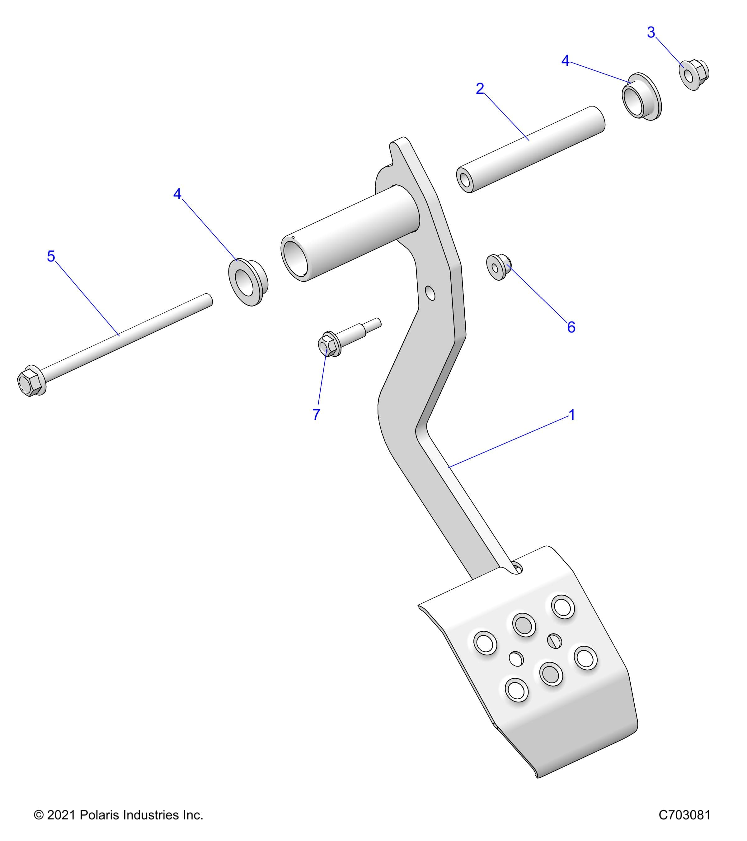 2026 RZR XP 1000 SPORT β BRAKES, PEDAL - Z26NES99A4/B4/A6/B6 (C703081) diagram