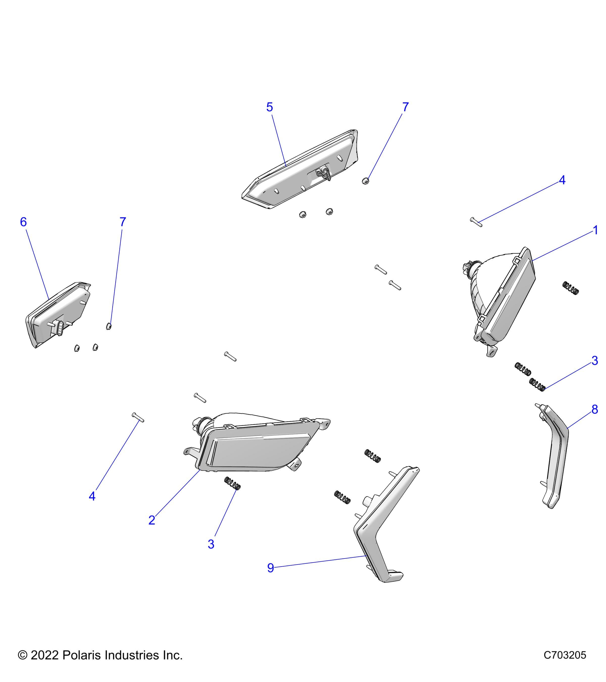 2026 RZR 900 TRAIL ULTIMATE β ELECTRICAL, HEADLIGHTS AND TAILLIGHTS - Z26A5F87A6 (C703205) diagram
