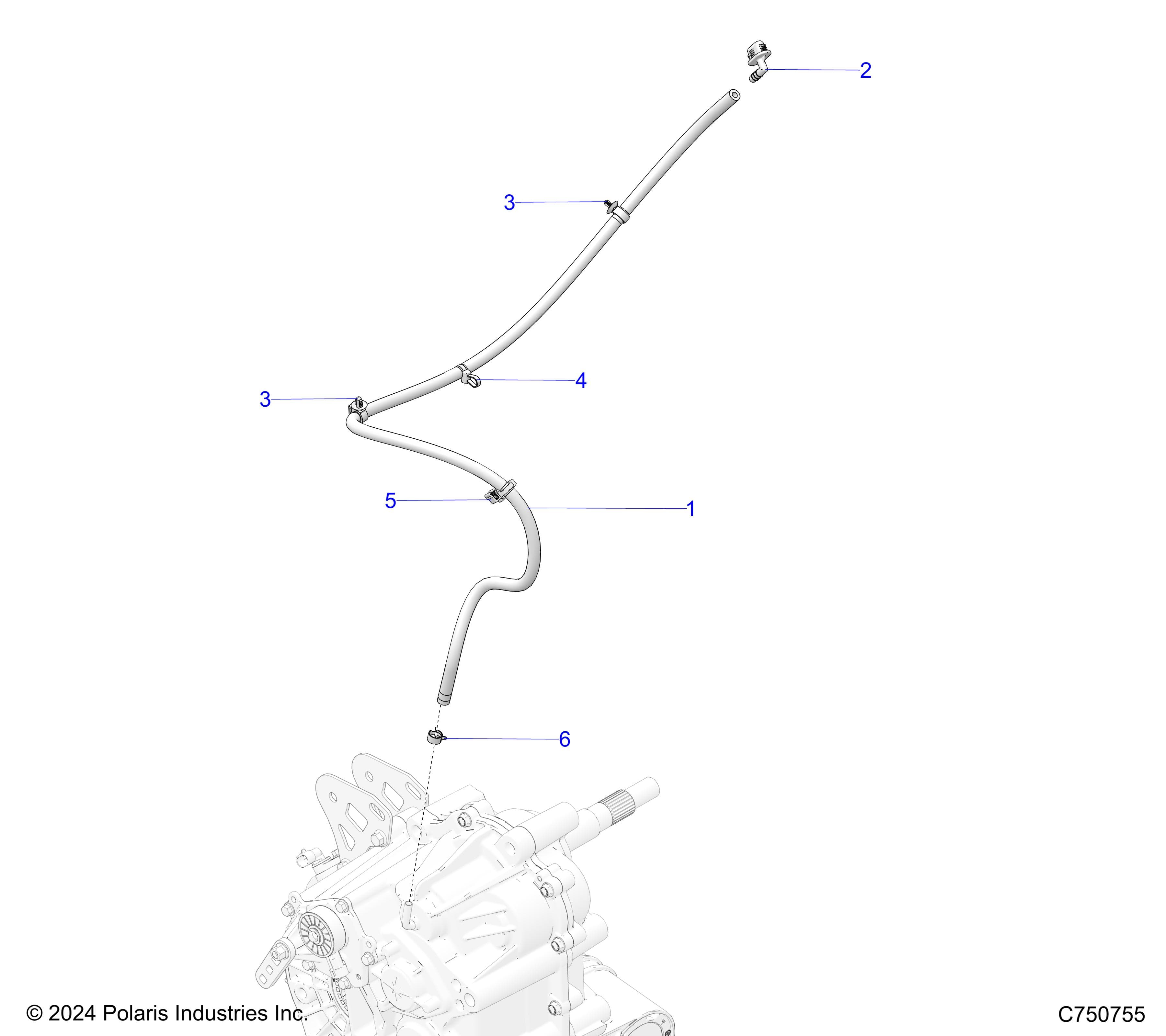 2026 RZR PRO XP 4 SPORT β DRIVE TRAIN, MAIN GEARCASE VENTING - Z26X4E92A4/B4/A6/B6 (C750755) diagram