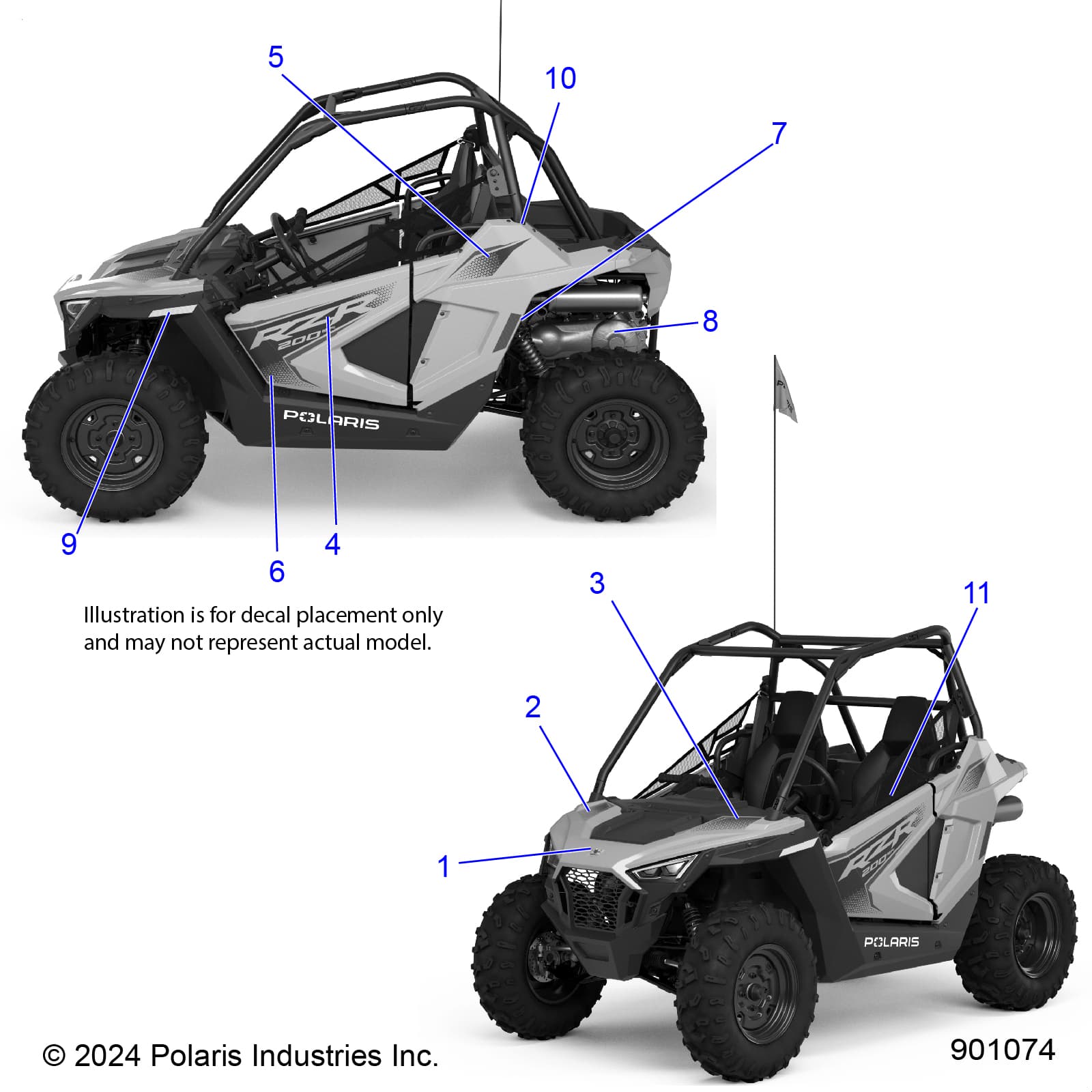 2026 RZR 200 AU β BODY, DECALS - Z26HCA18D4 (901074) diagram