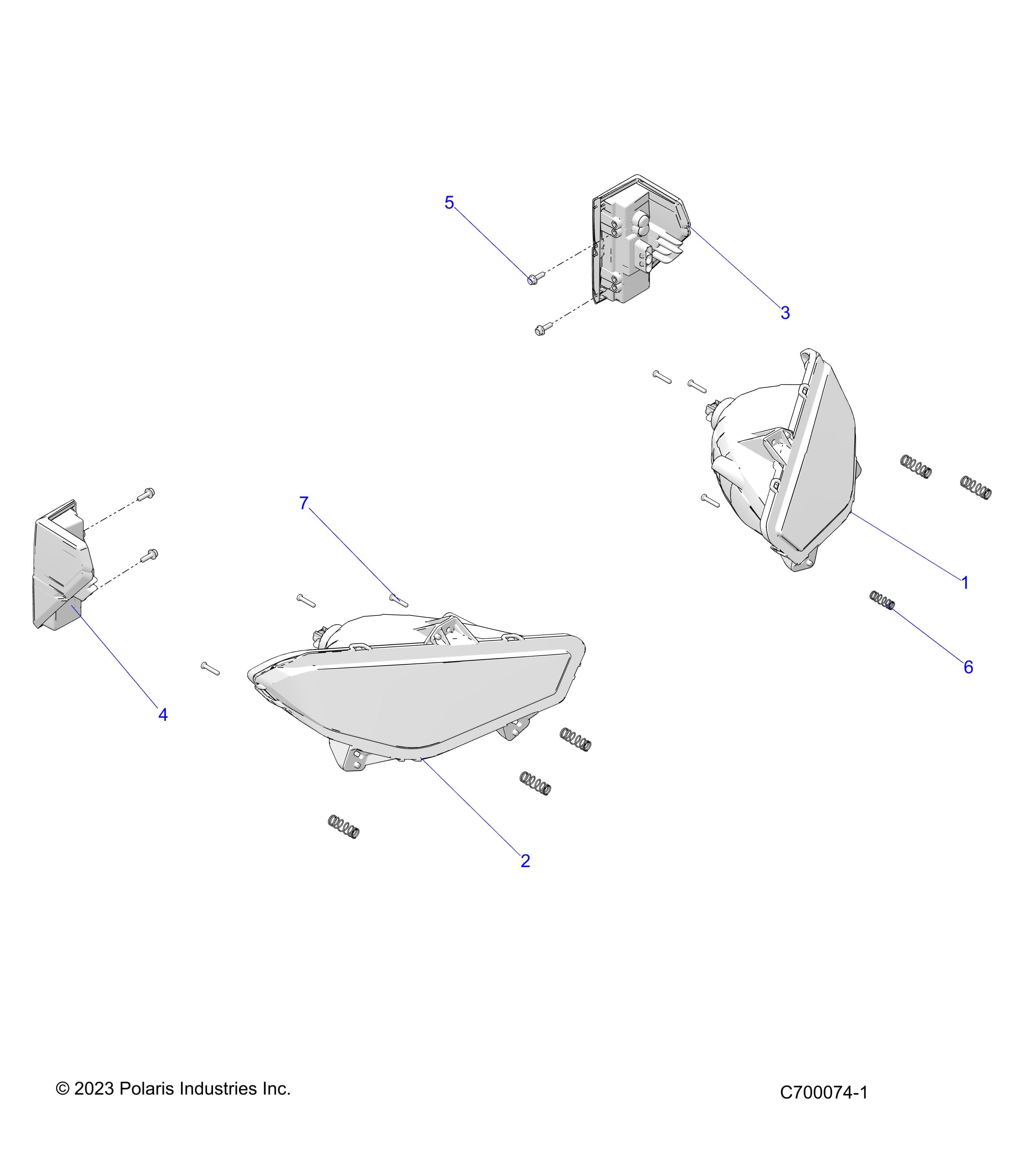 2026 RANGER 1000 XP CREW TEXAS EDITION β ELECTRICAL, HEADLIGHTS & TAILLIGHTS - R26RSF99AL (C700074-1) diagram