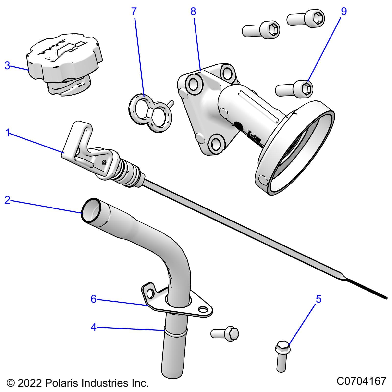 2026 RZR TRAIL S 1000 ULTIMATE β ENGINE, OIL DIPSTICK - Z26ASF99A6 (C0704167) diagram