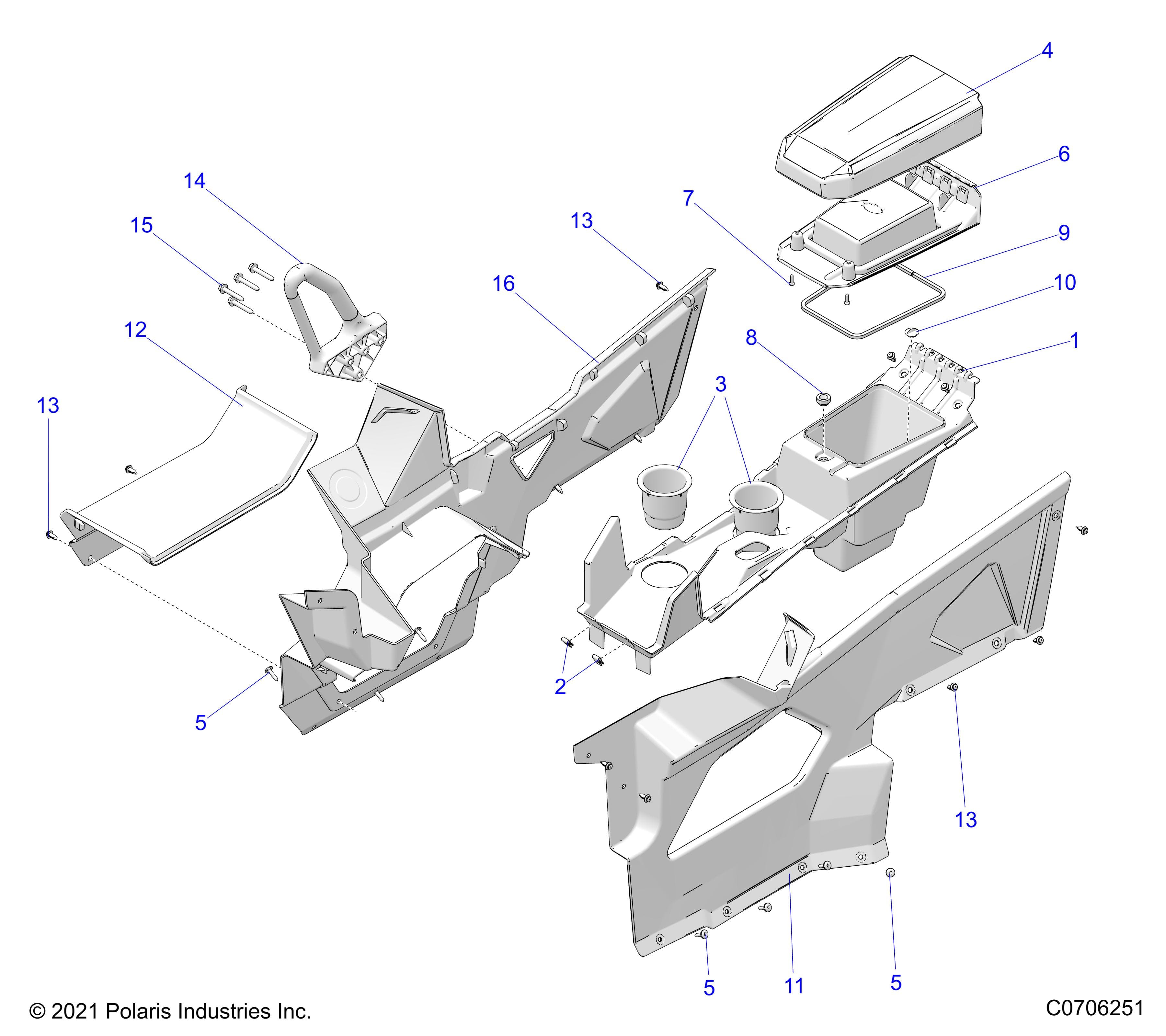 2026 GENERAL 1000 PREMIUM β BODY, CENTER CONSOLE diagram