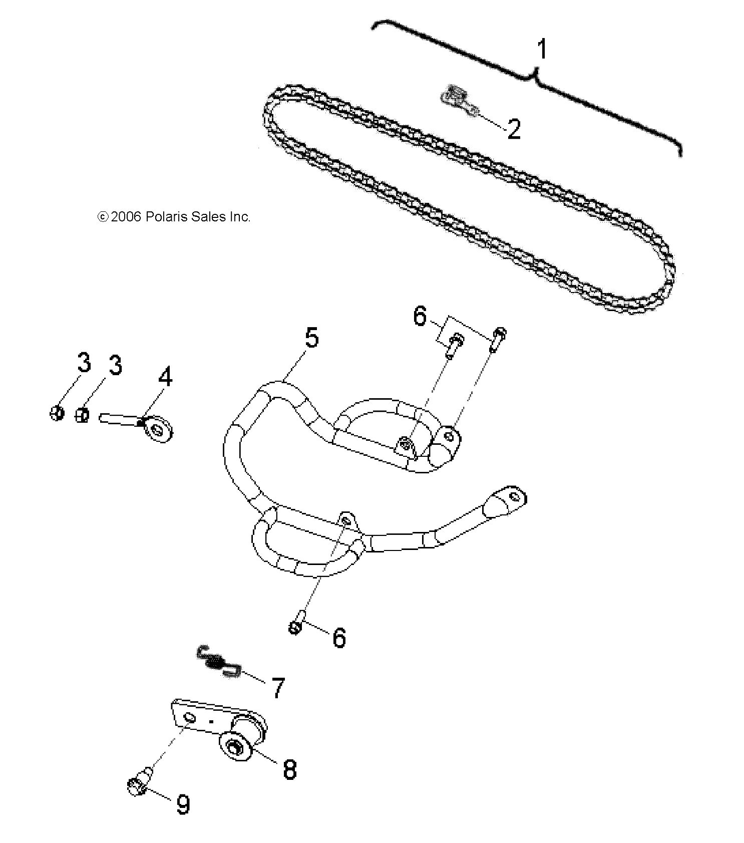2026 SPORTSMAN 110 R01 - A26YFA11B5 β DRIVE TRAIN, DRIVE CHAIN and GUARD - A26YFA11B5 (49ATVCHAIN08OUT90) diagram