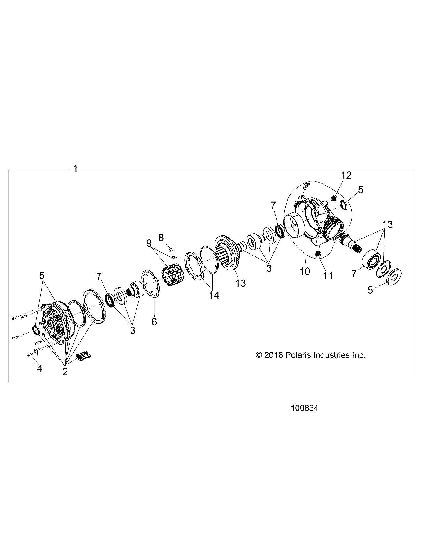 2026 RZR 900 TRAIL ULTIMATE β DRIVE TRAIN, FRONT GEARCASE INTERNALS - Z26A5F87A6 (100834) diagram