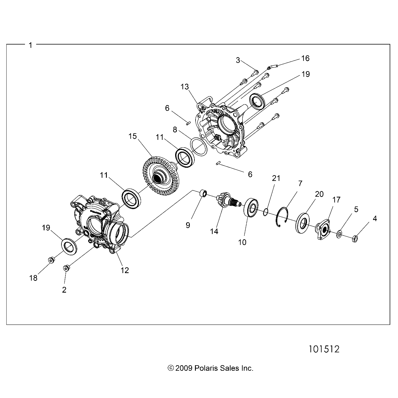 2026 SPORTSMAN 850 MUD 49S R01 - A26SXN85A7 β DRIVE TRAIN, REAR GEARCASE INTERNALS - A26SXN85A7 (101512) diagram