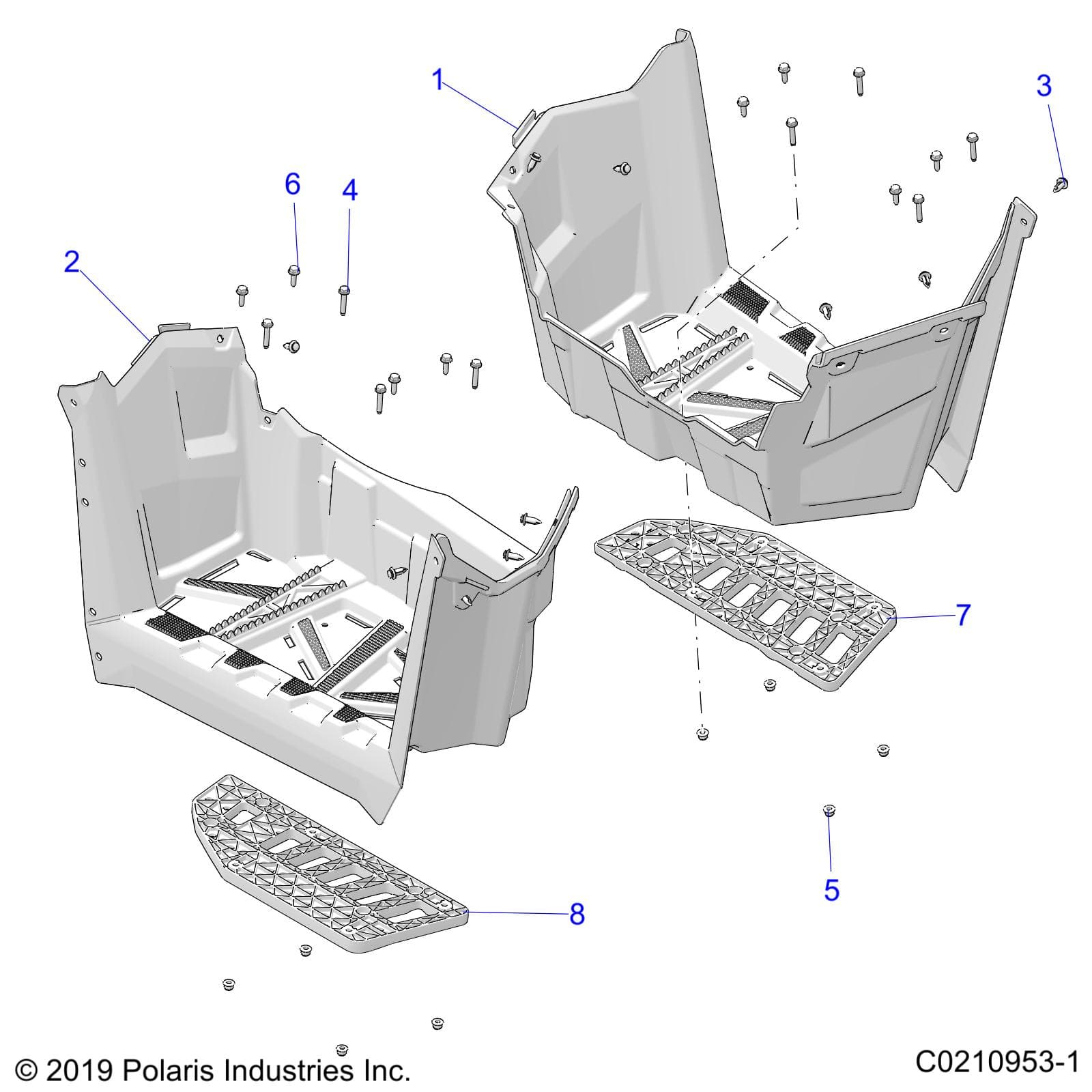 2026 SCRAMBLER XP 1000 S 49S R01 - A26SGE95AB β BODY, FOOTWELLS - A26SGE95AB (C0210953-1) diagram