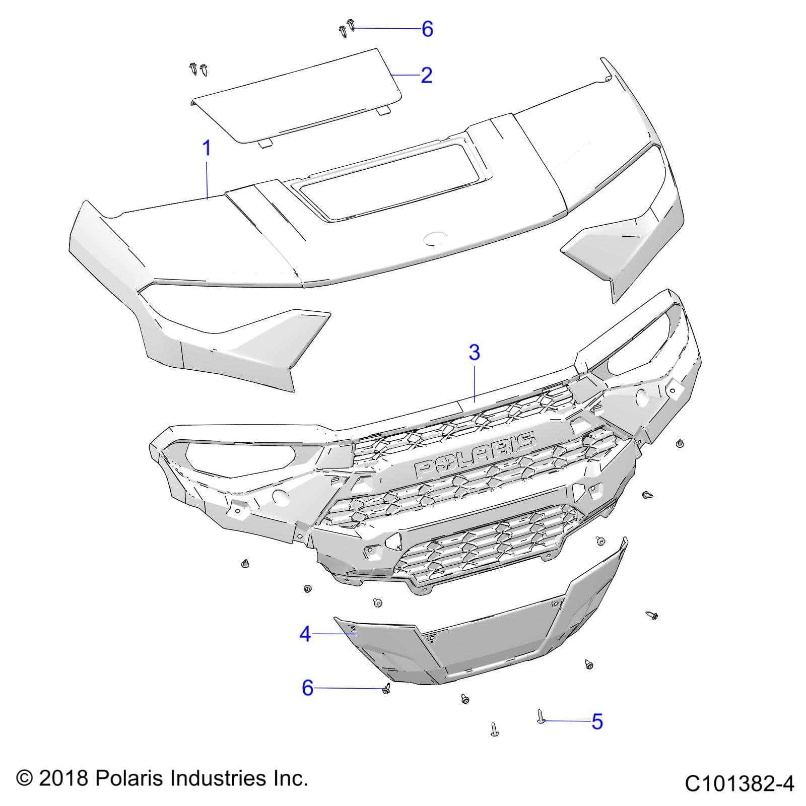 2026 RANGER 150 EFI β BODY, HOOD AND FRONT FASCIA - R26HZA15A5/B5 (C101382-4) diagram