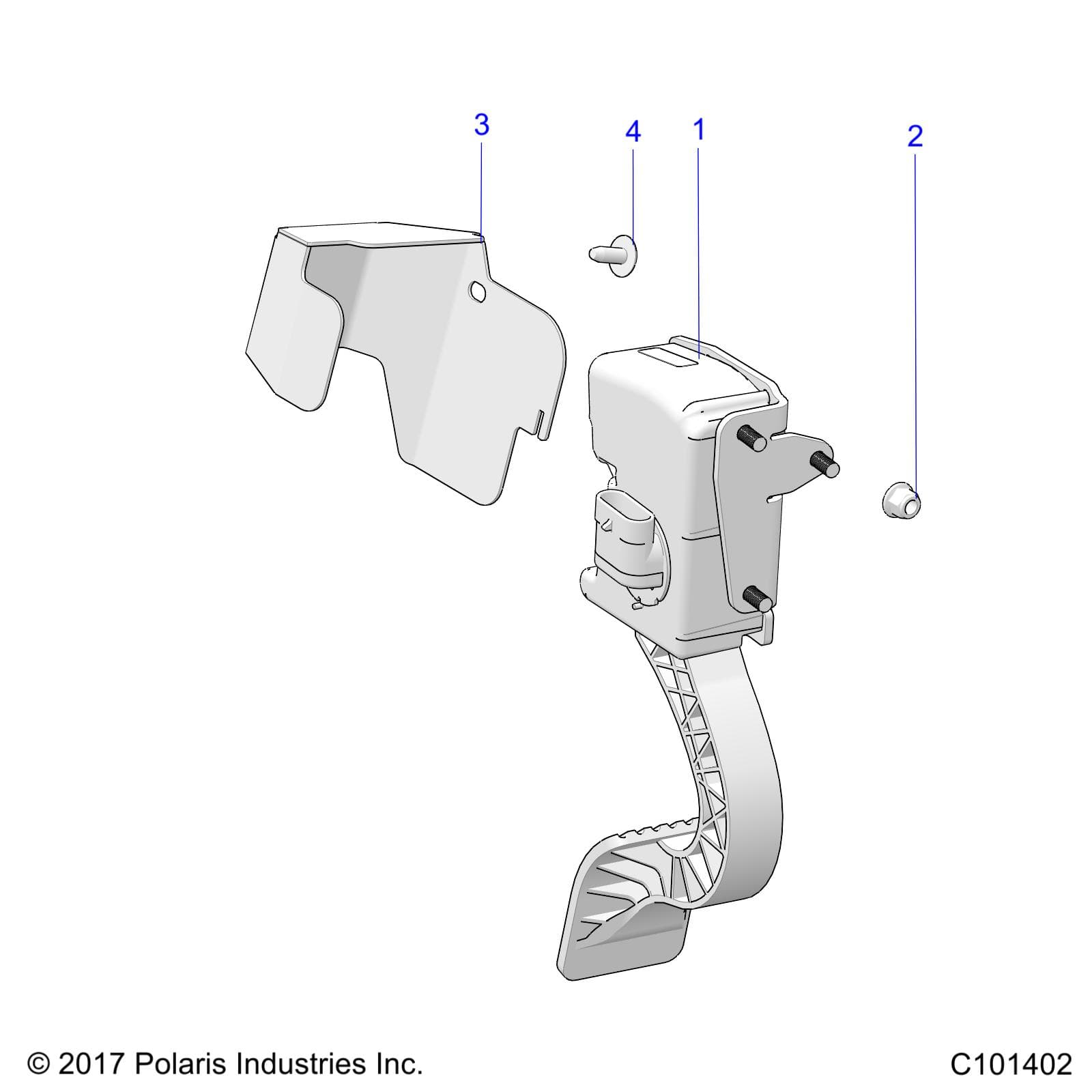 2026 RANGER 150 EFI AU β ENGINE, THROTTLE PEDAL AND MOUNT - R26HZA15D5 (C101402) diagram
