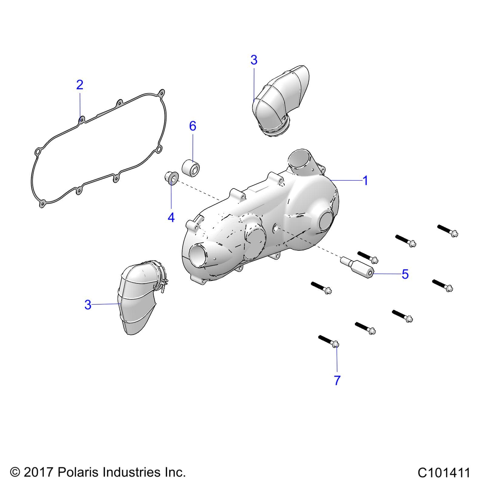 2026 RANGER 150 EFI β DRIVE TRAIN, CLUTCH COVER AND DUCTING - R26HZA15A5/B5 (C101411) diagram
