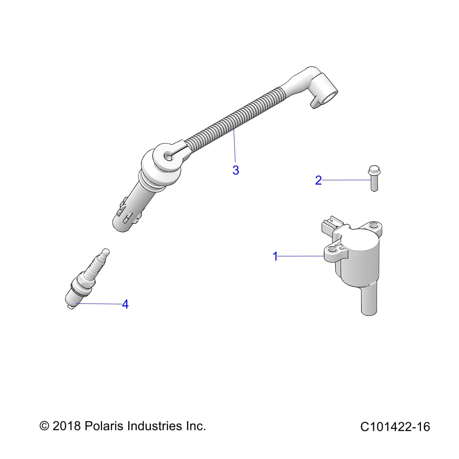 2026 SPORTSMAN 570 X2 EPS β ELECTRICAL, IGNITION COIL, WIRE AND SPARK PLUG - A26SWE57AL (C101422-16) diagram