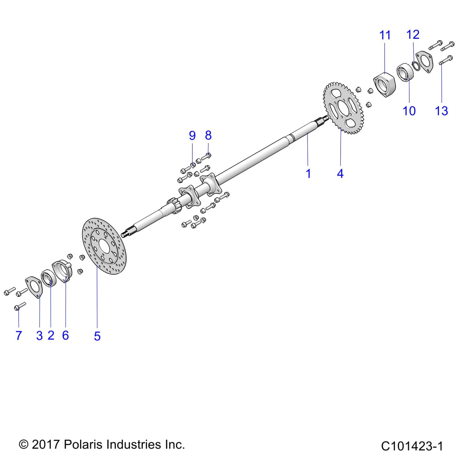 2026 RANGER 150 EFI β SUSPENSION, REAR AXLE - R26HZA15A5/B5 (C101423-1) diagram