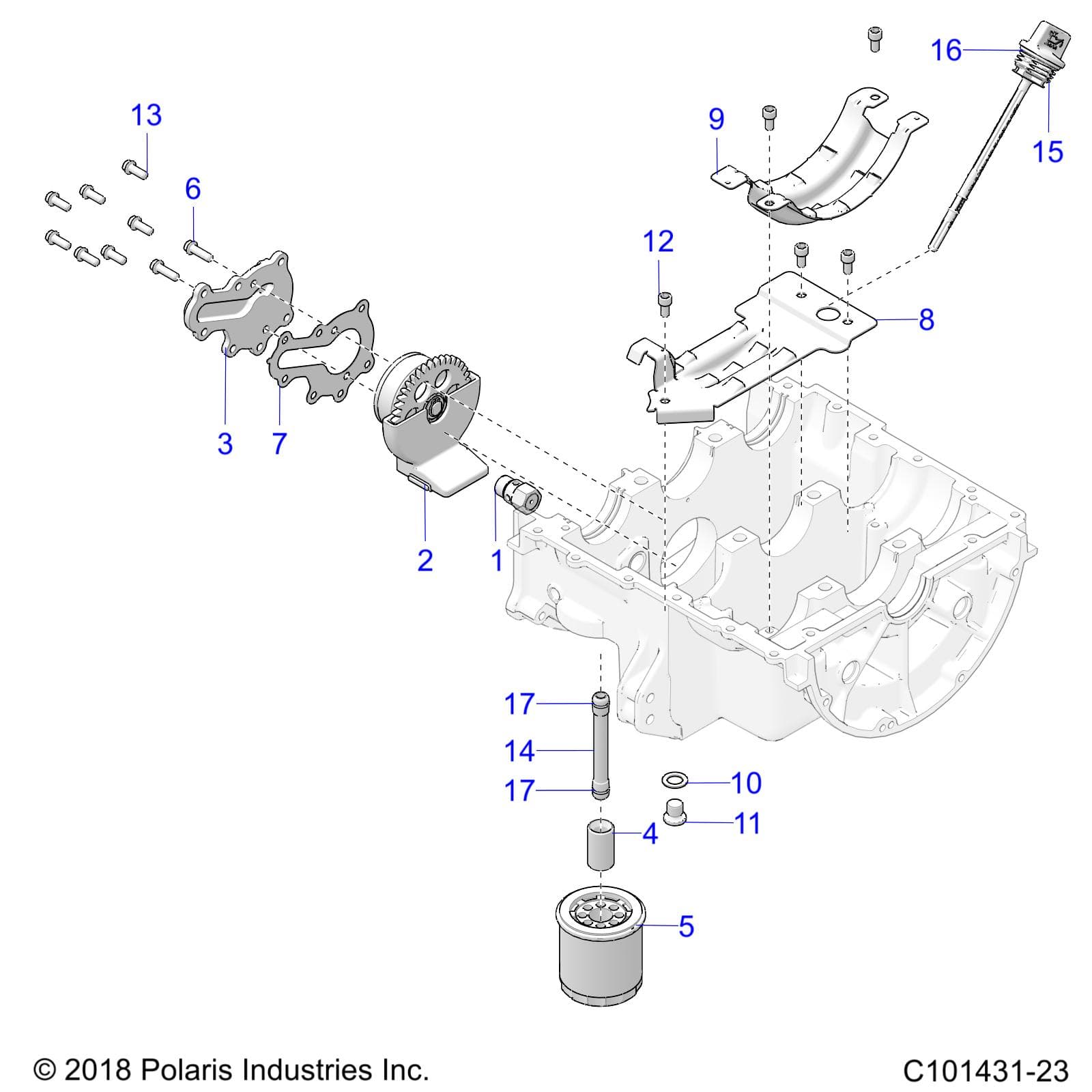 2026 SCRAMBLER XP 1000 S 49S R01 - A26SGE95AB β ENGINE, OIL SYSTEM - A26SGE95AB (C101431-23) diagram