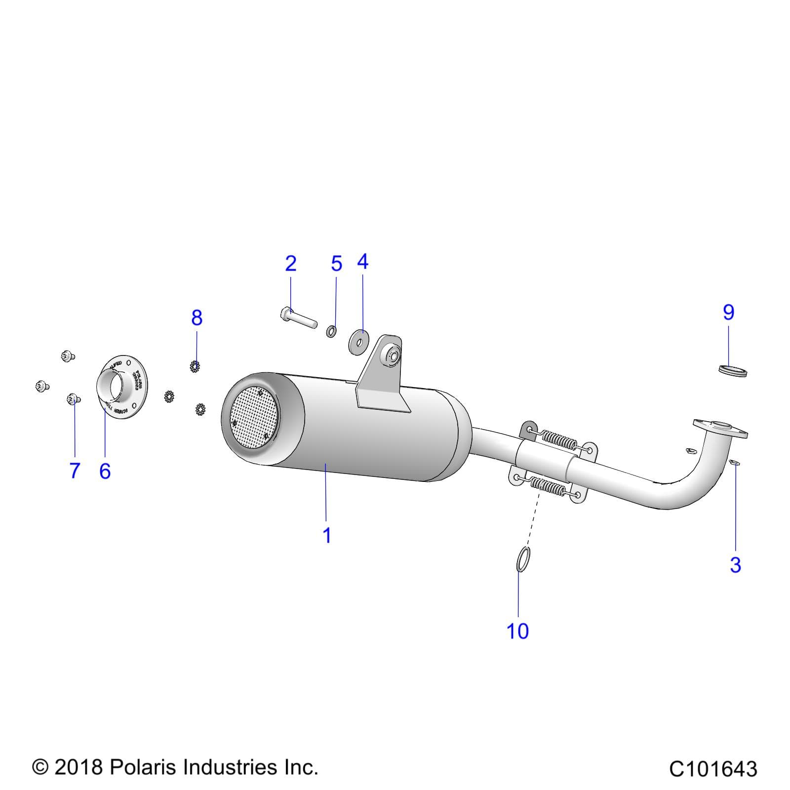 2026 RANGER 150 EFI AU β ENGINE, EXHAUST SYSTEM - R26HZA15D5 (C101643) diagram