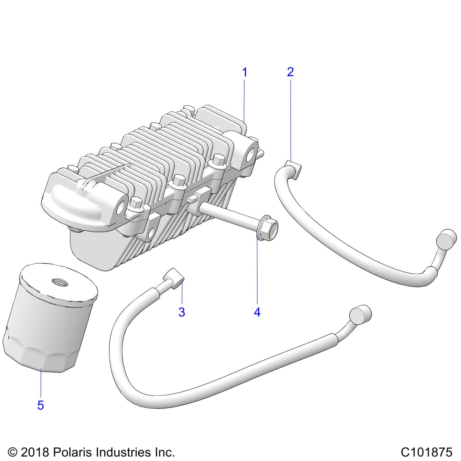 2026 RANGER 150 EFI β ENGINE, OIL COOLER and FILTER - R26HZA15A5/B5 (C101875) diagram