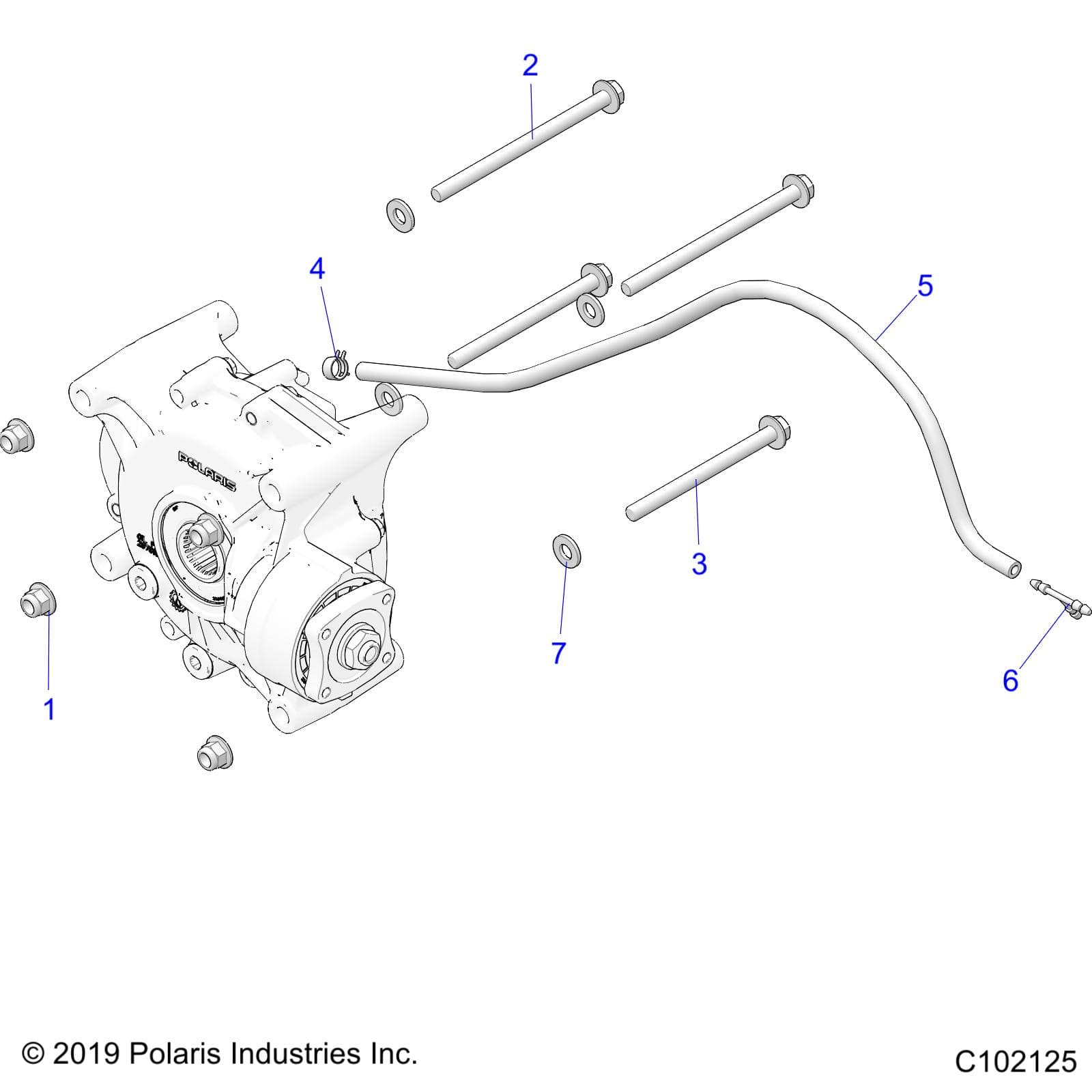 2026 SCRAMBLER 850 48" R02 - A26SVA85A4 β DRIVE TRAIN, GEARCASE MOUNTING, REAR - A26SVA85A4 (C102125) diagram