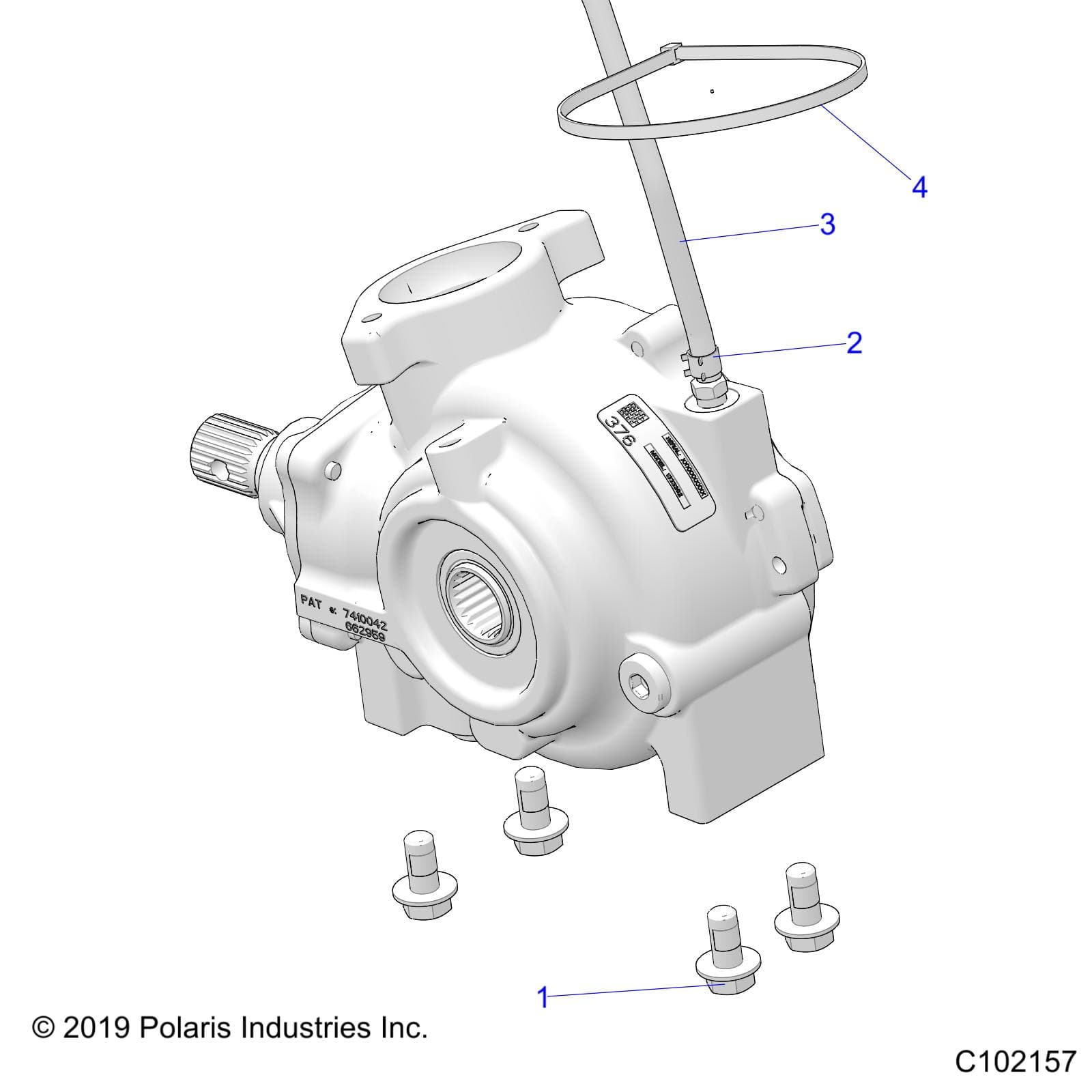 2026 SCRAMBLER 850 48" R02 - A26SVA85A4 β DRIVE TRAIN, GEARCASE MOUNTING, FRONT - A26SVA85A4 (C102157) diagram